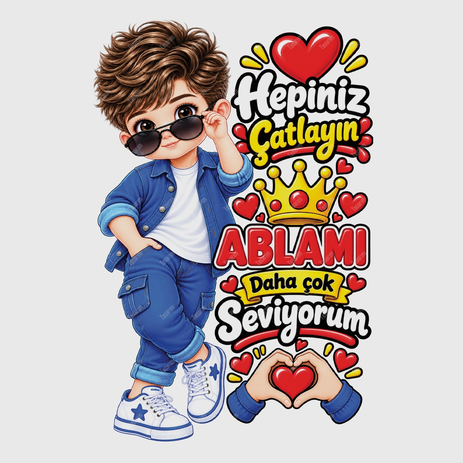 Hepiniz Çatlayın Ablamı Daha Çok Seviyorum - Bebek Body Zıbın