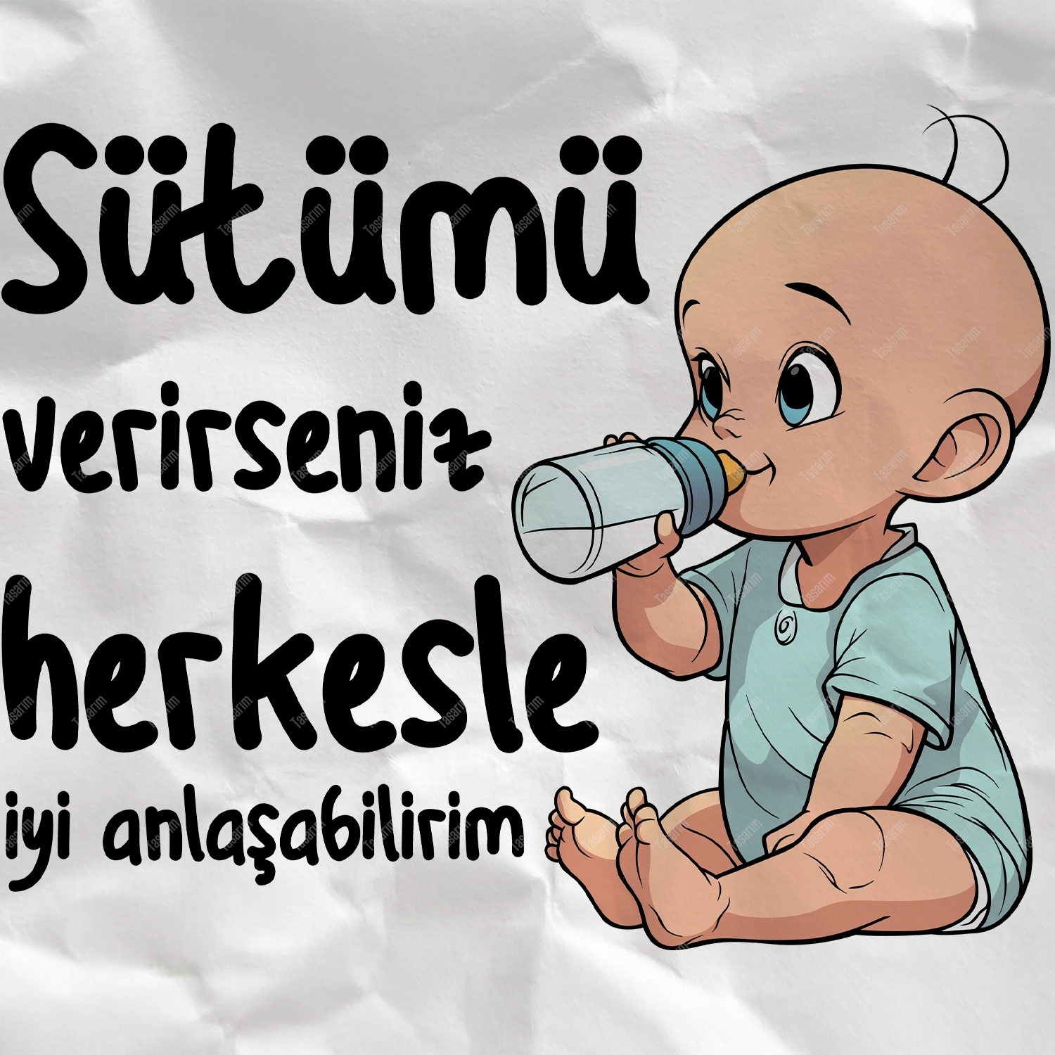 Sütümü Verirseniz Herkesle İyi Anlaşabilirim - Bebek Body Zıbın