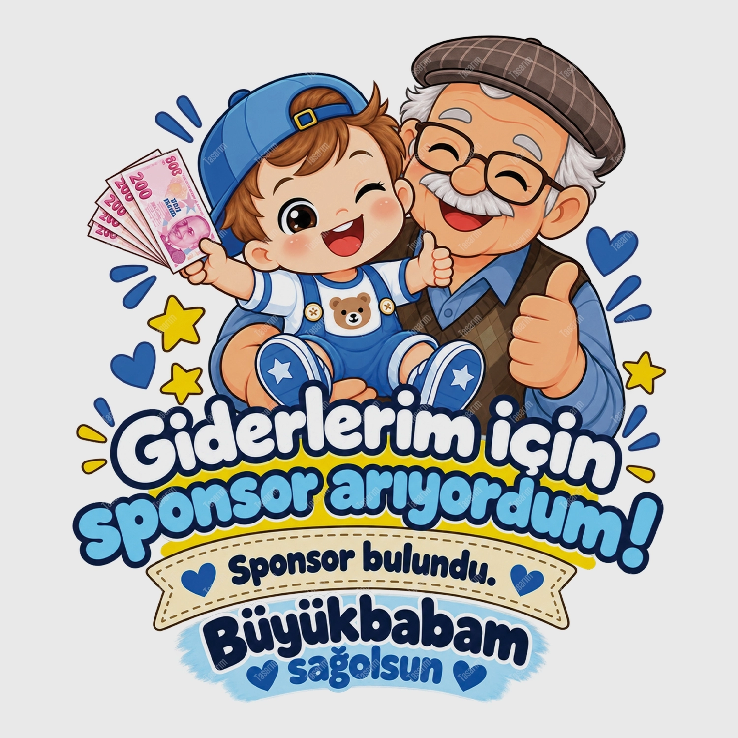 Giderlerim İçin Sponsor Arıyordum Sponsor Bulundu Büyükbabam Sağolsun - Bebek Body Zıbın