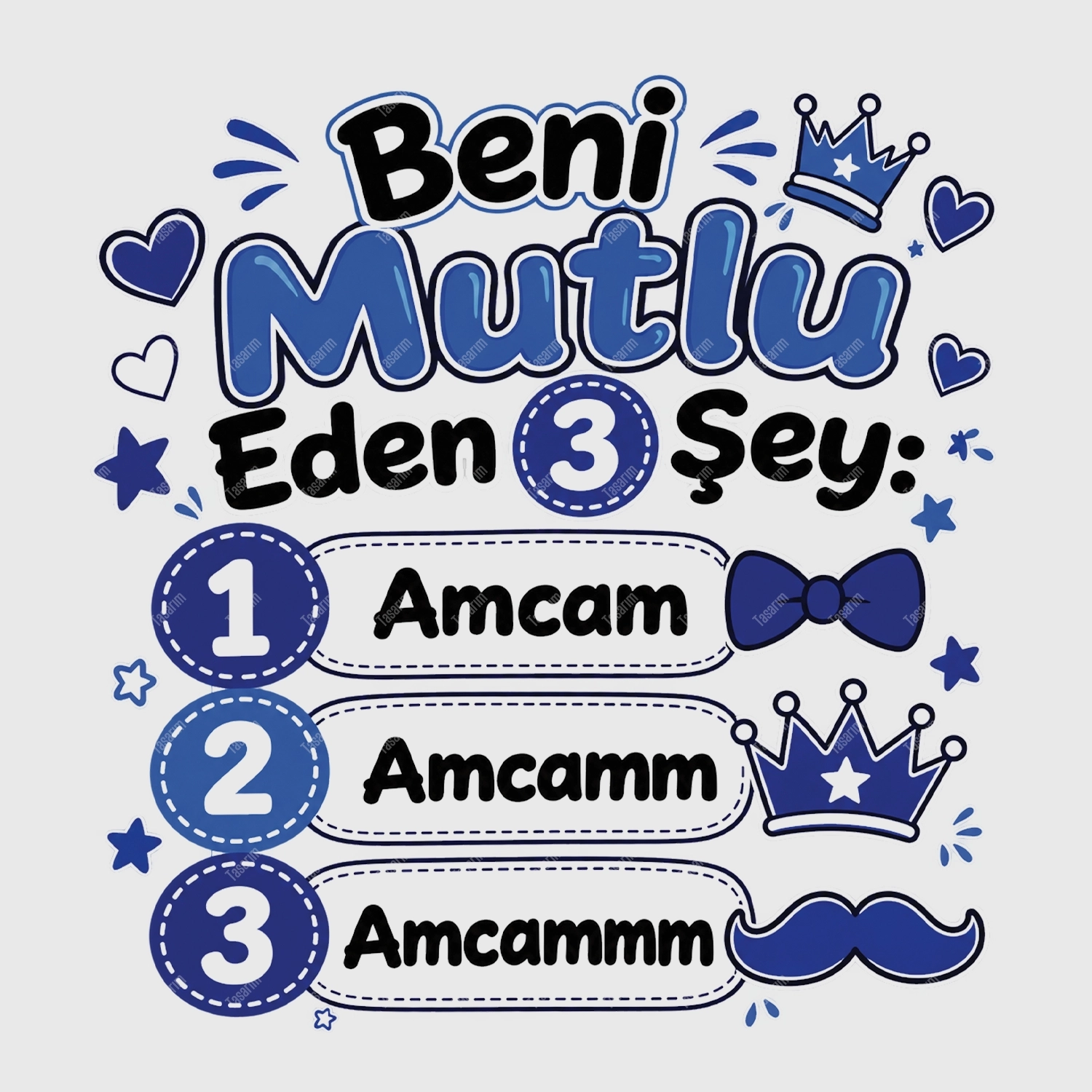 Beni Mutlu Eden 3 Şey Amcam - Bebek Body Zıbın