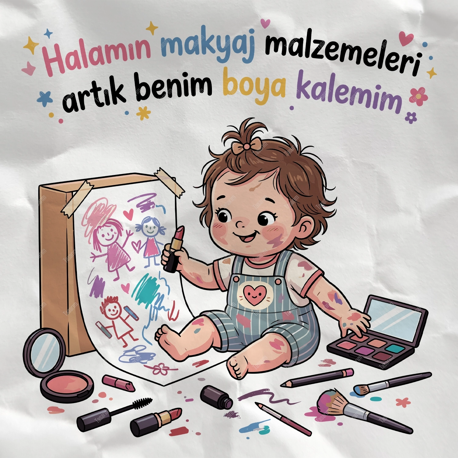 Halamın Makyaj Malzemeleri Artık Benim Boya Kalemim - Bebek Body Zıbın