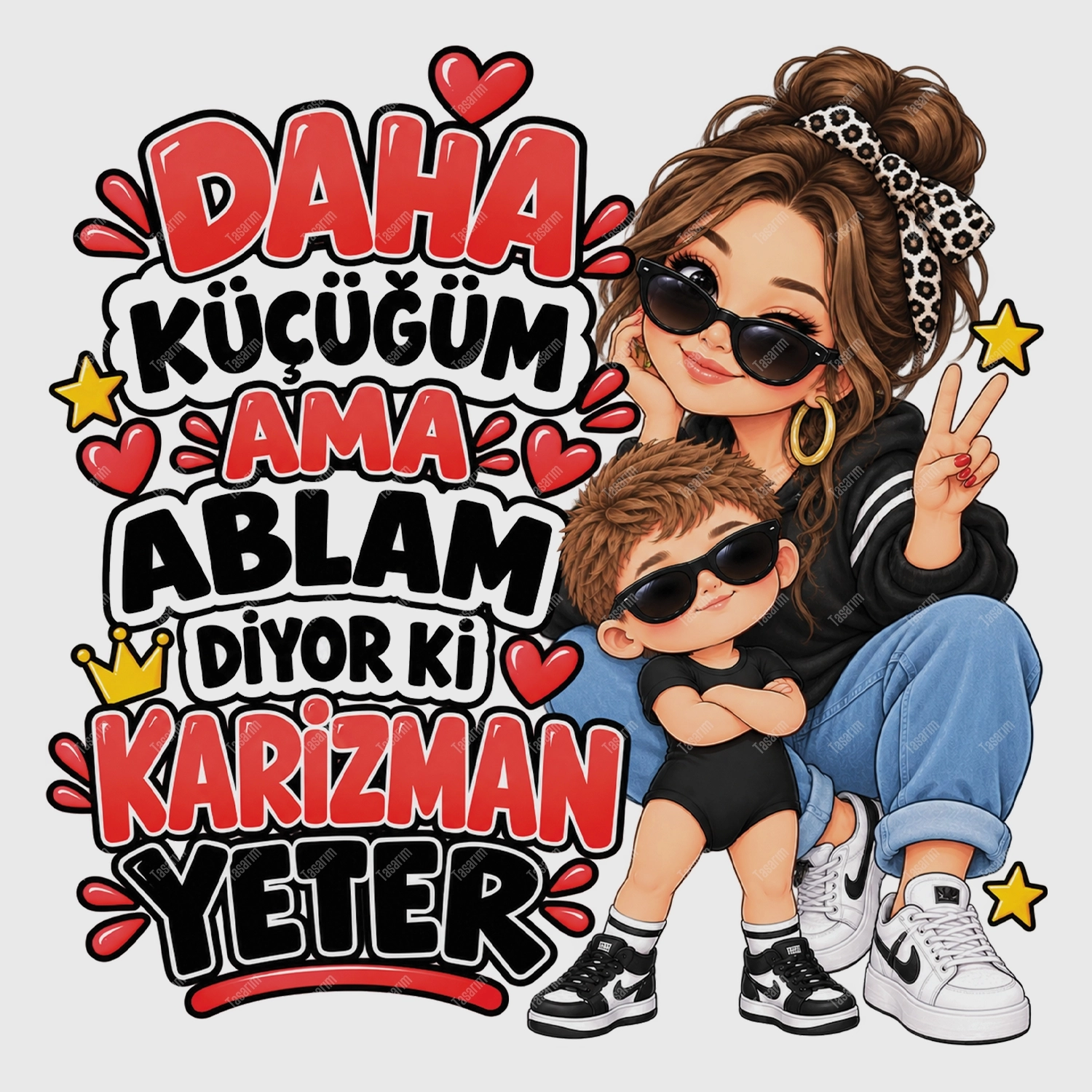 Daha Küçüğüm Ama Ablam Diyor Ki Karizman Yeter - Bebek Body Zıbın