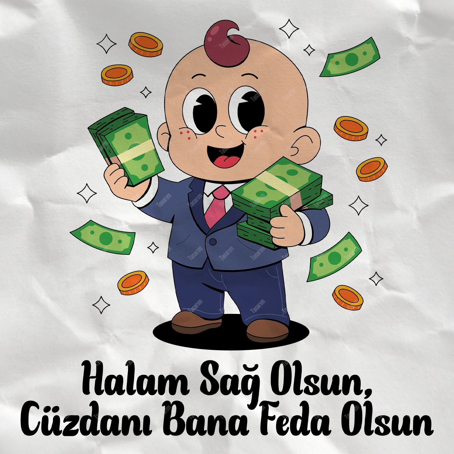 Halam Sağ Olsun Cüzdanı Bana Feda Olsun - Bebek Body Zıbın