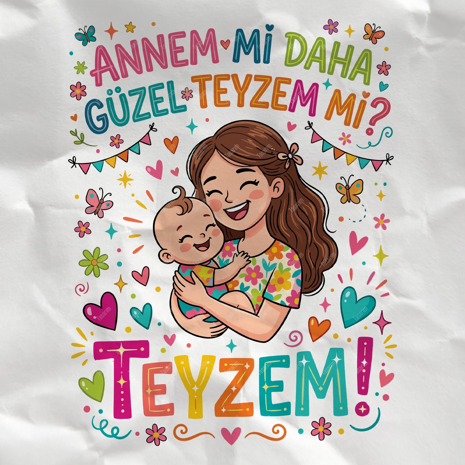 Annem Mi Daha Güzel Teyzem Mi ? Teyzem - Bebek Body Zıbın