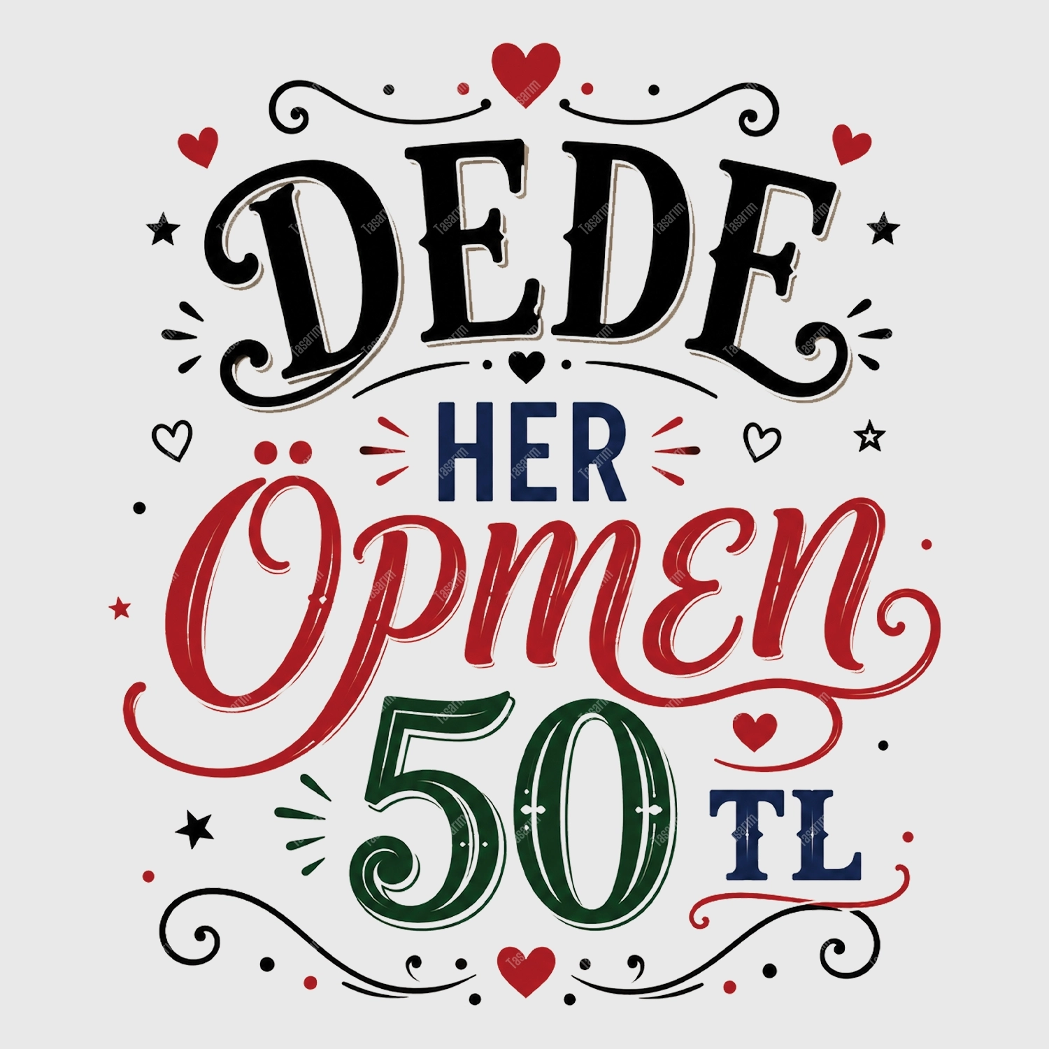Dede Her Öpmen 50 TL - Bebek Body Zıbın