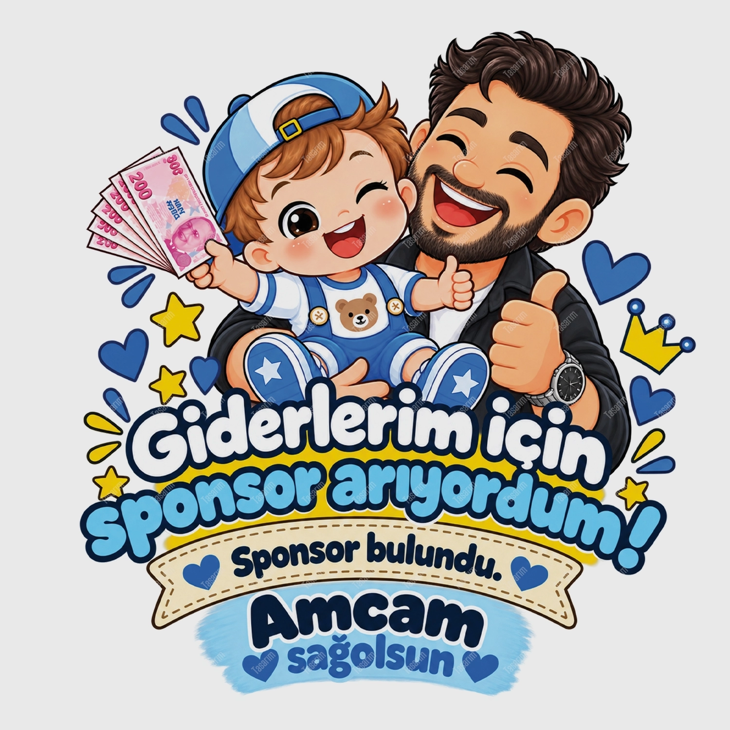 Giderlerim İçin Sponsor Arıyordum Sponsor Bulundu Amcam Sağolsun - Bebek Body Zıbın