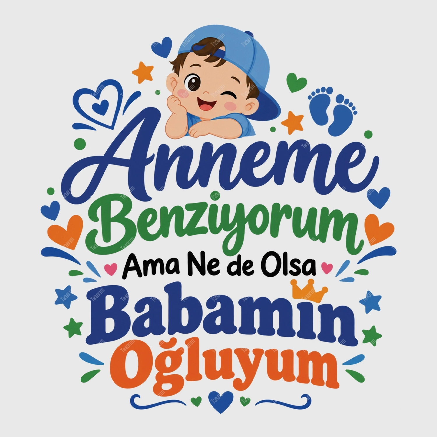 Anneme Benziyorum Ama Ne De Olsa Babamın Oğluyum - Bebek Body Zıbın
