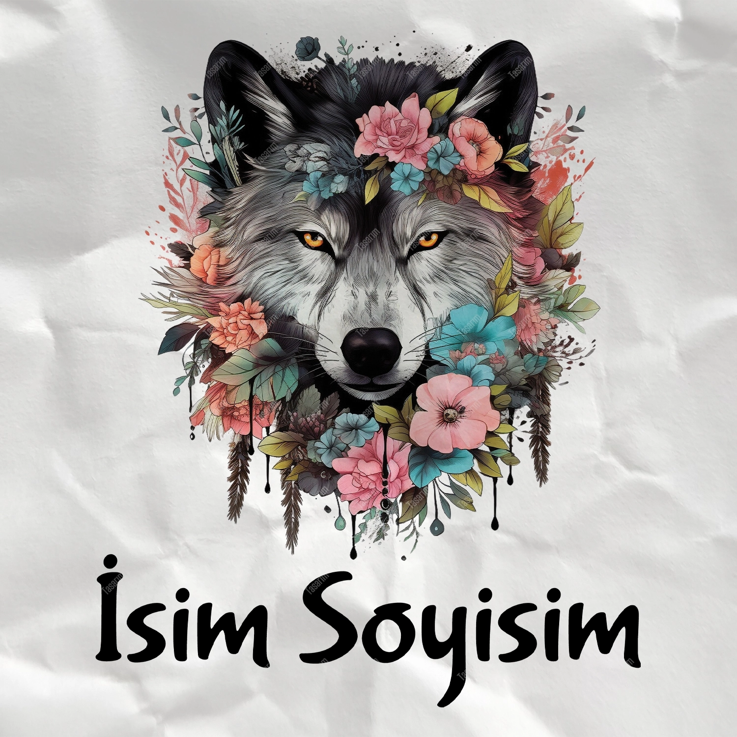 Kurt Görseli İle İsim Soyisim - Bebek Body Zıbın