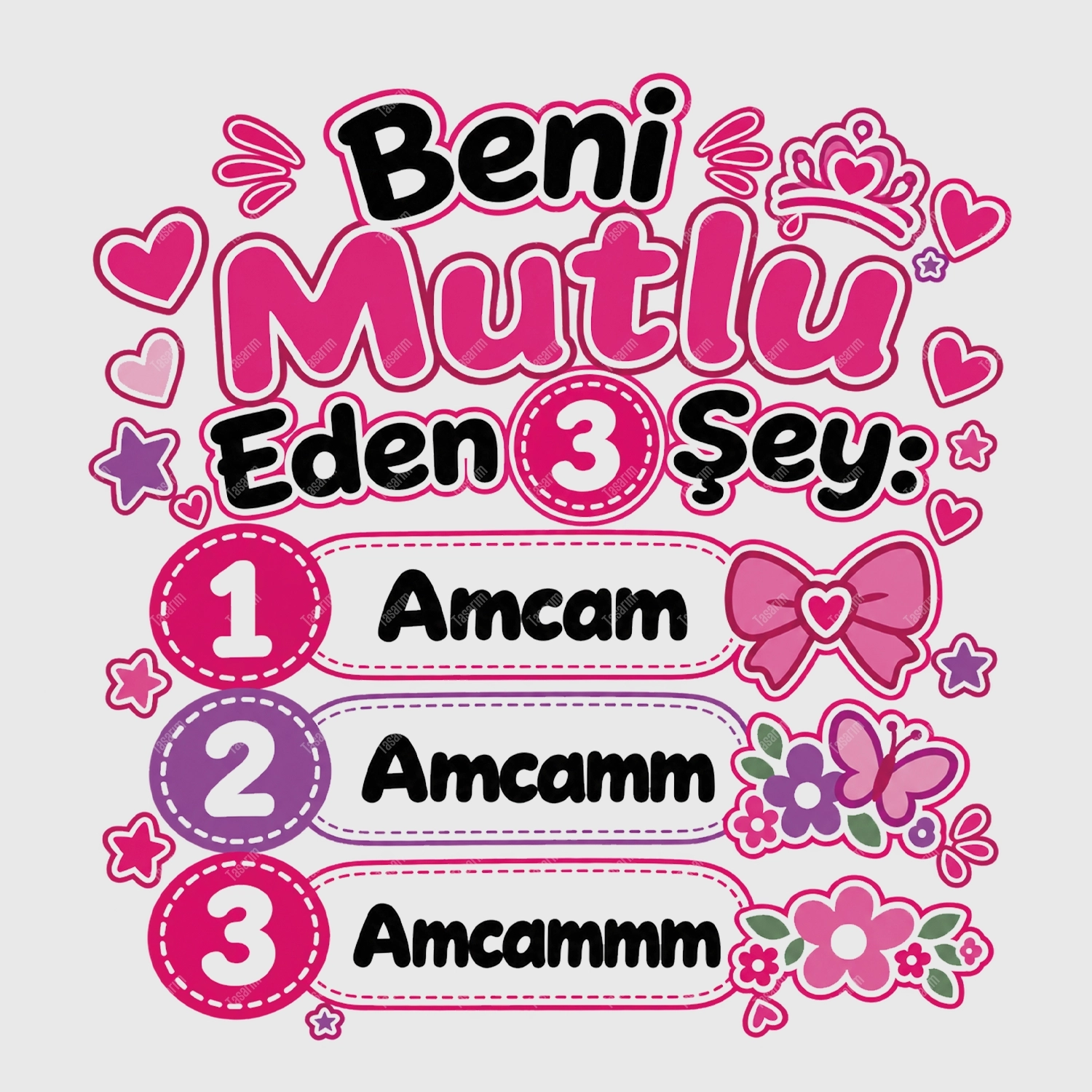 Beni Mutlu Eden 3 Şey Amcam - Bebek Body Zıbın