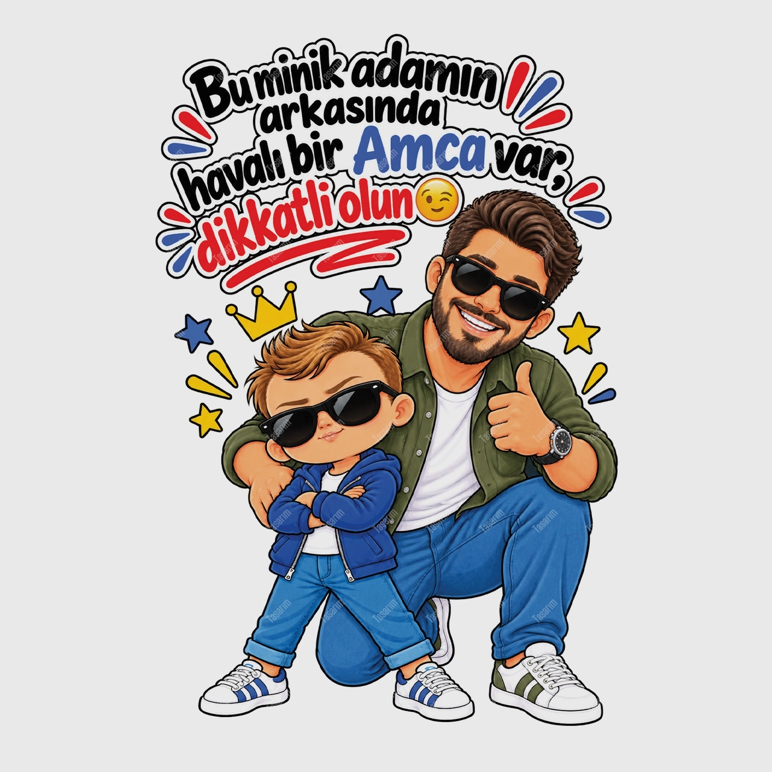Bu Minik Adamın Arkasında Havalı Bir Amca Var Dikkatli Olun - Bebek Body Zıbın
