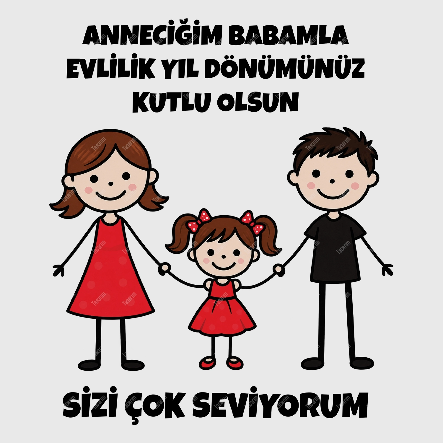 Anneciğim Babamla Evlilik Yıl Dönümünüz Kutlu Olsun Sizleri Çok Seviyorum - Bebek Body Zıbın