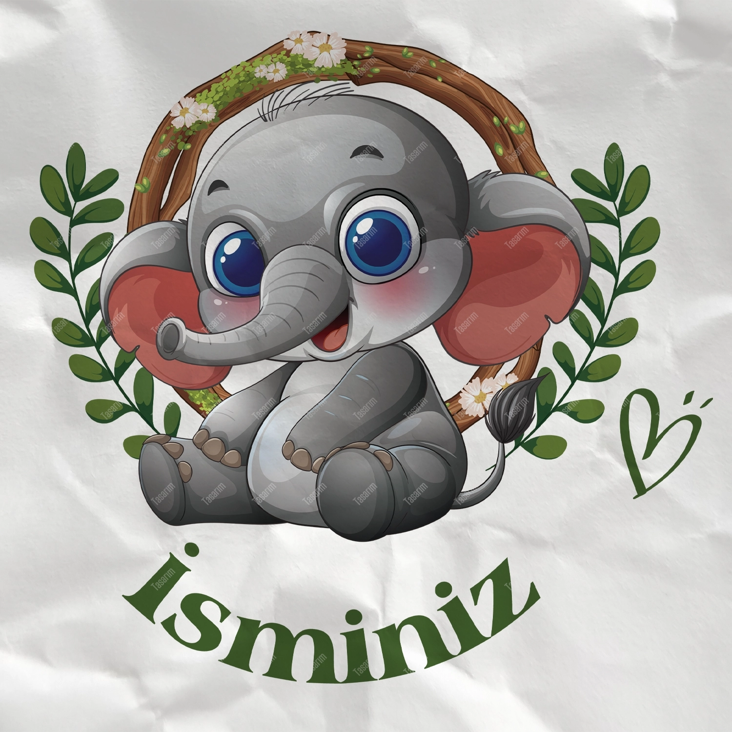 Sevimli Fil Yavrusu - Bebek Body Zıbın
