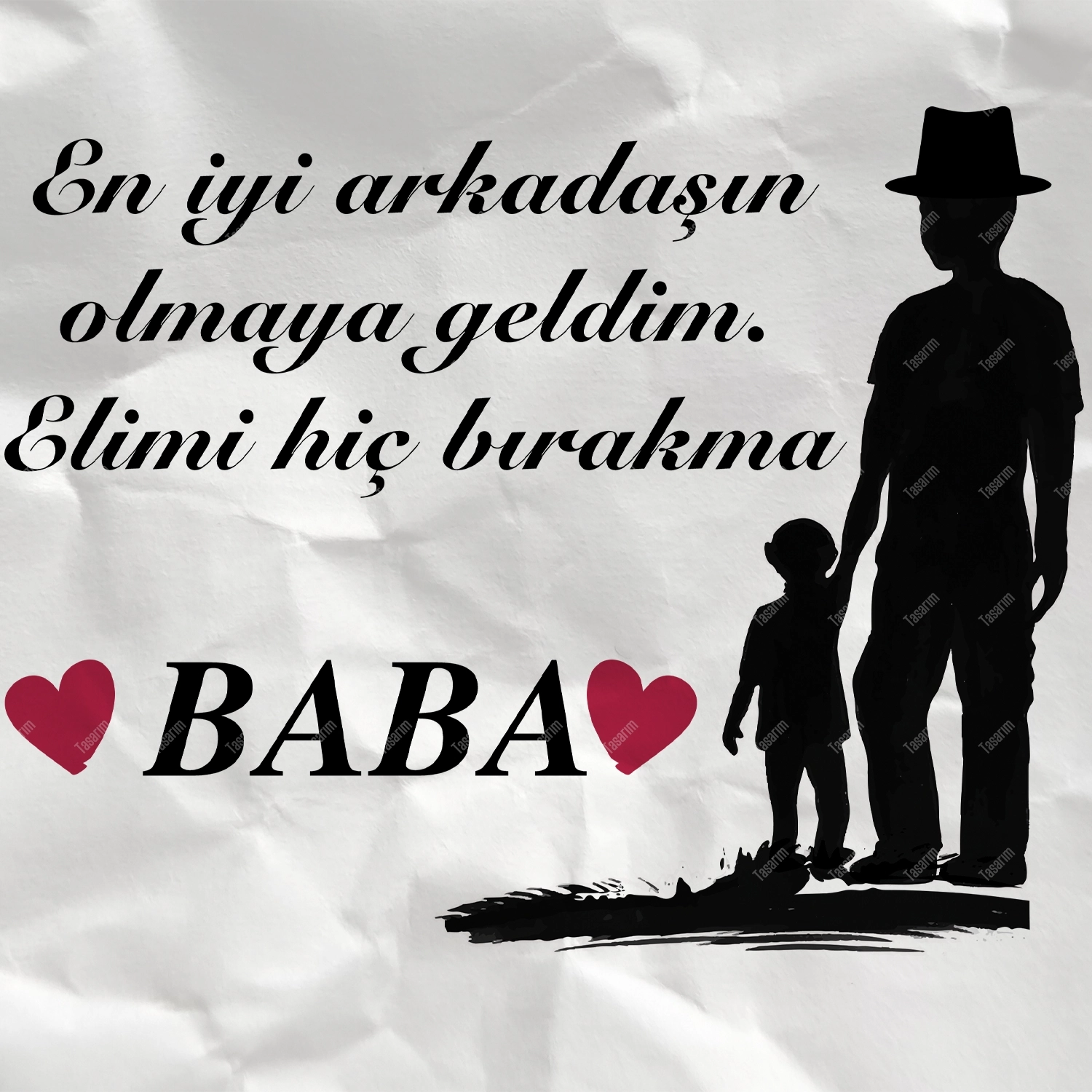 En İyi Arkadaşın Olmaya Geldim. Elimi Hiç Bırakma Baba - Bebek Body Zıbın