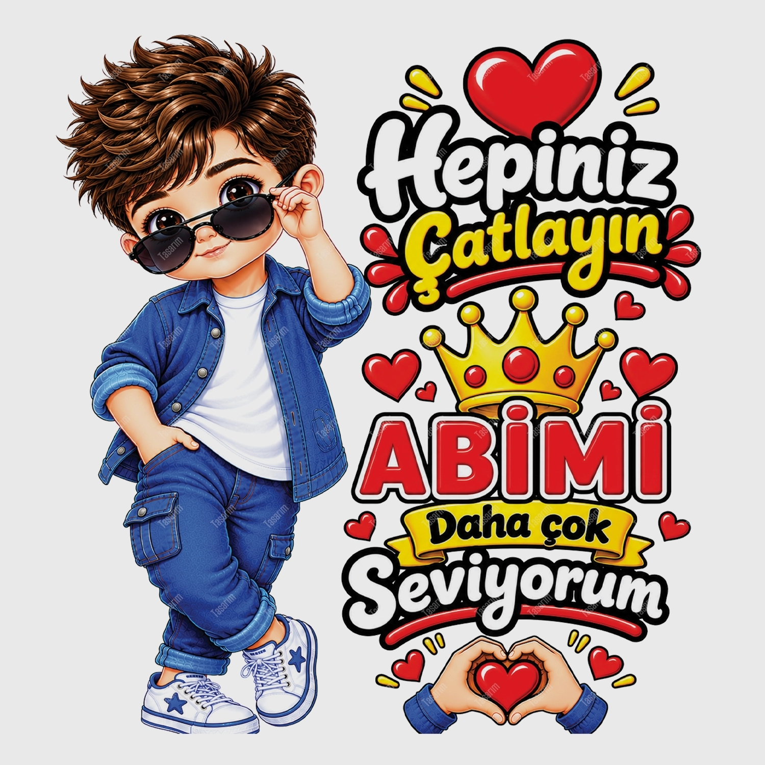 Hepiniz Çatlayın Abimi Daha Çok Seviyorum - Bebek Body Zıbın