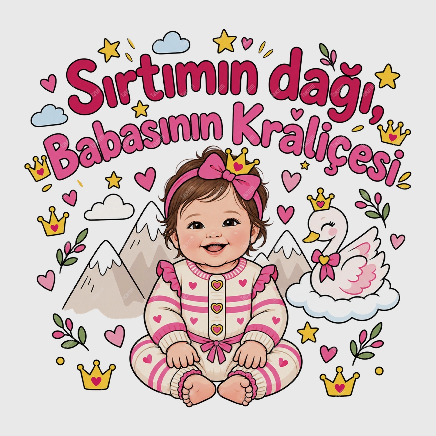 Sırtımın Dağı Babasının Kraliçesi - Bebek Body Zıbın