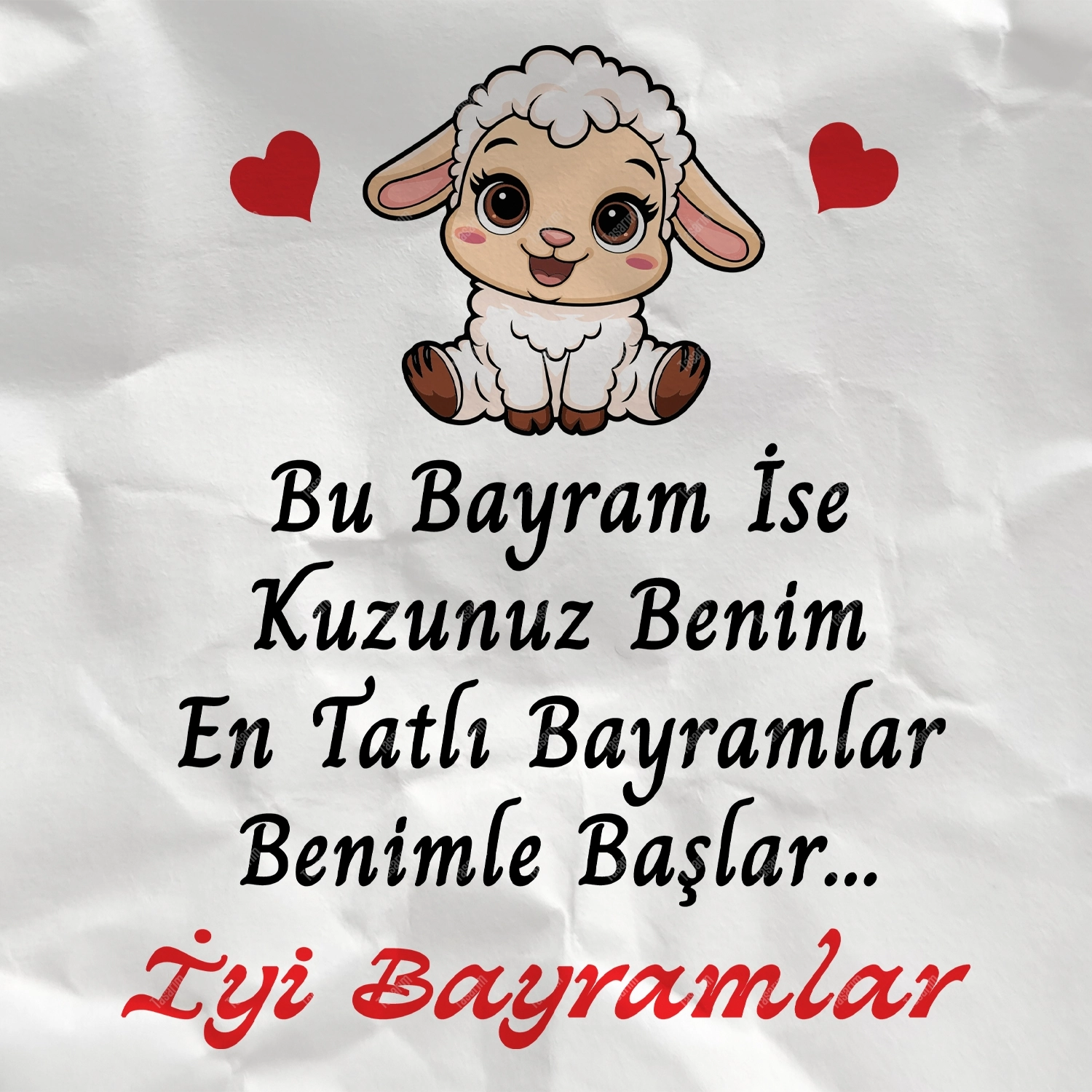 Bu Bayram İse Kuzunuz Benim En Tatlı Bayramlar Benimle Başlar İyi Bayramlar - Bebek Body Zıbın
