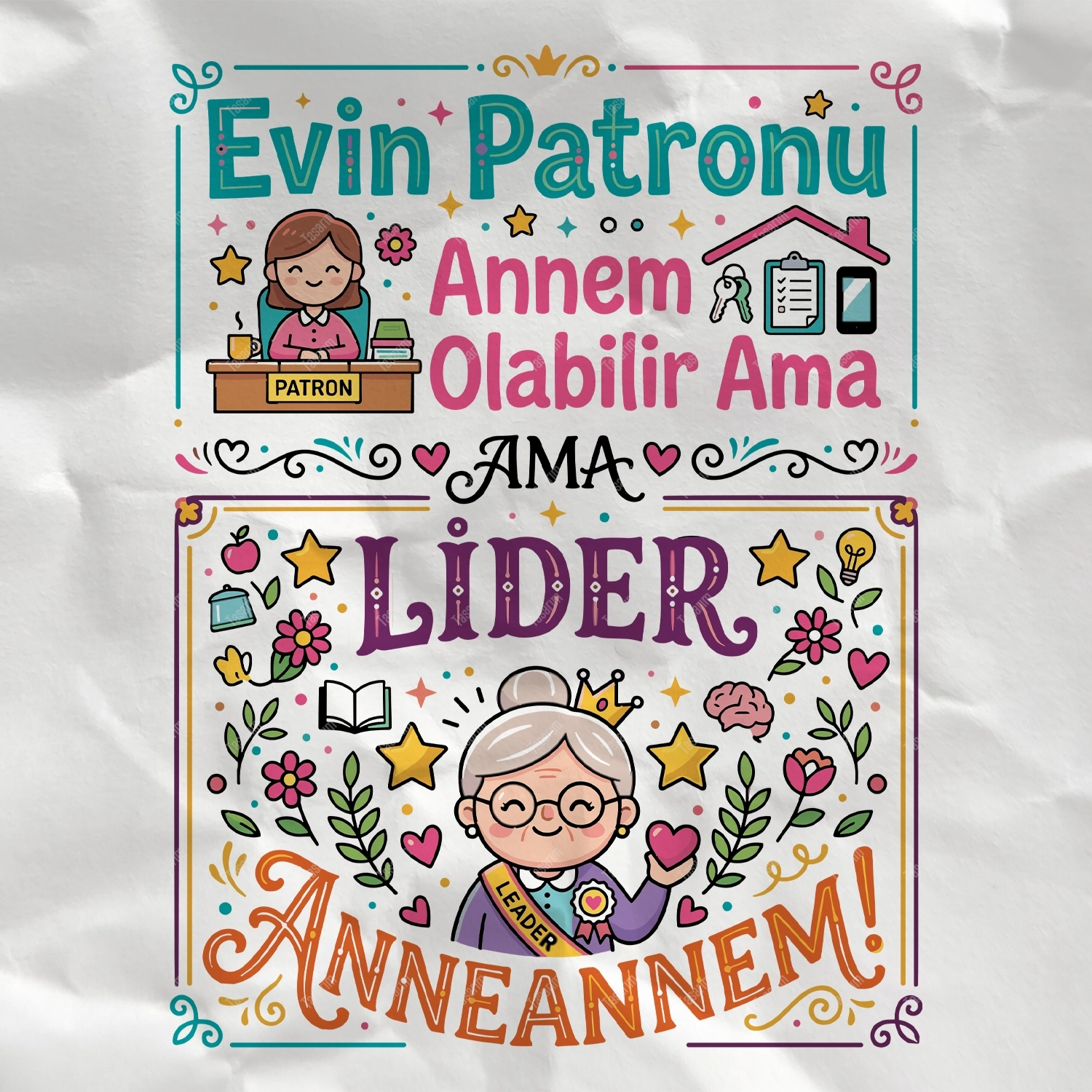 Evin Patronu Annem Olabilir Ama Lider Anneannem - Bebek Body Zıbın