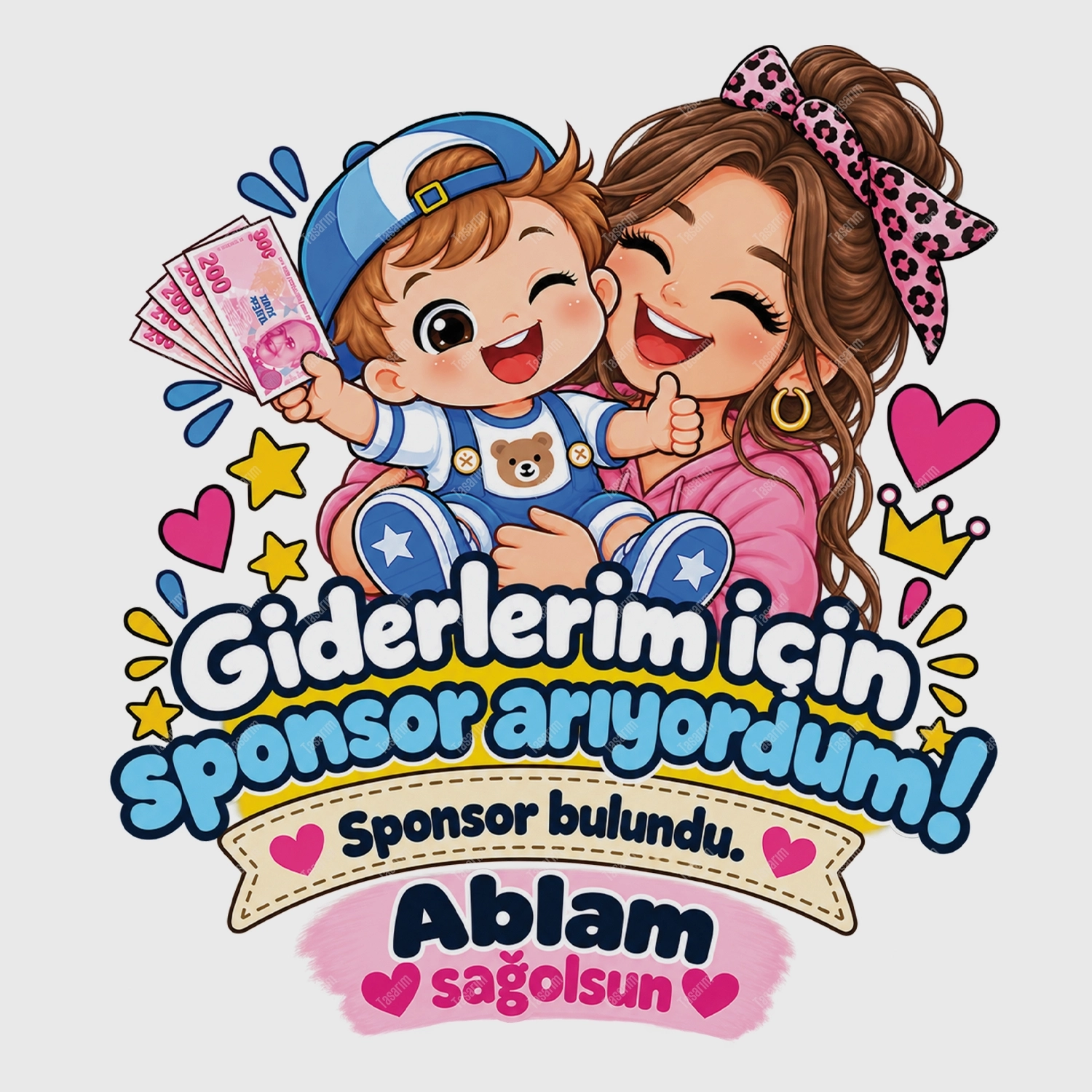Giderlerim İçin Sponsor Arıyordum Sponsor Bulundu Ablam Sağolsun - Bebek Body Zıbın