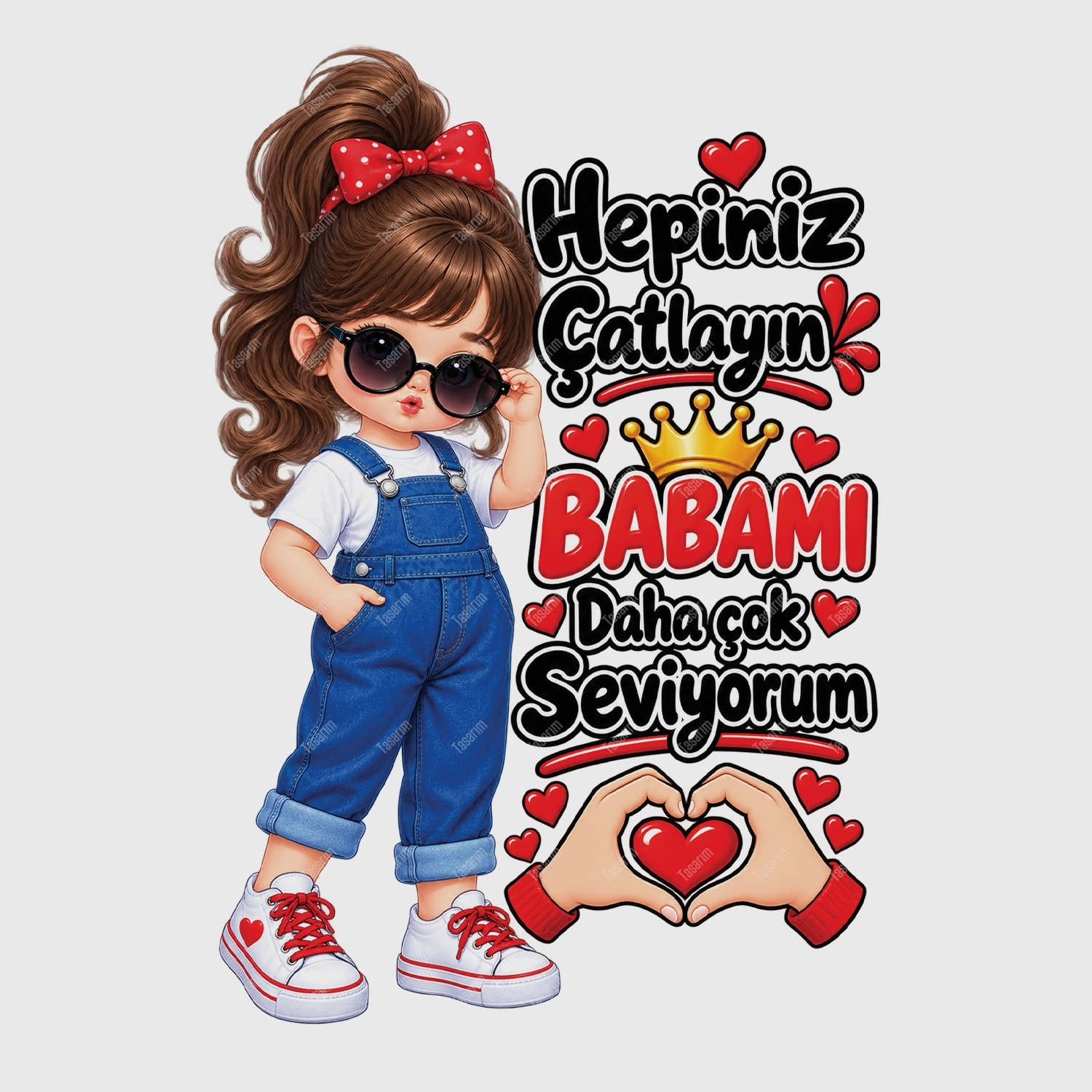 Hepiniz Çatlayın Babamı Daha Çok Seviyorum - Bebek Body Zıbın