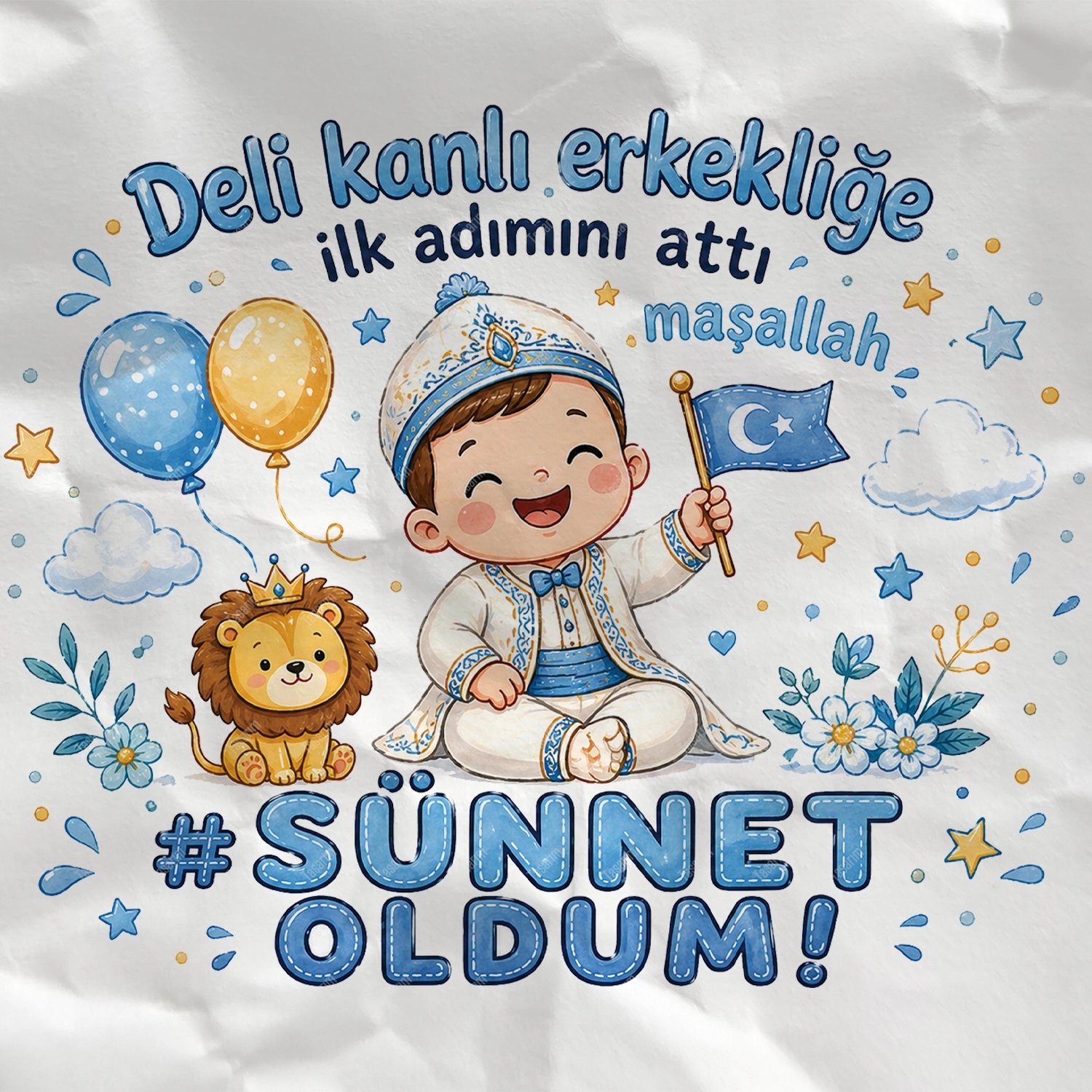 Deli Kanlı Erkekliğe İlk Adımını Attı Maşallah Sünnet Oldum - Bebek Body Zıbın