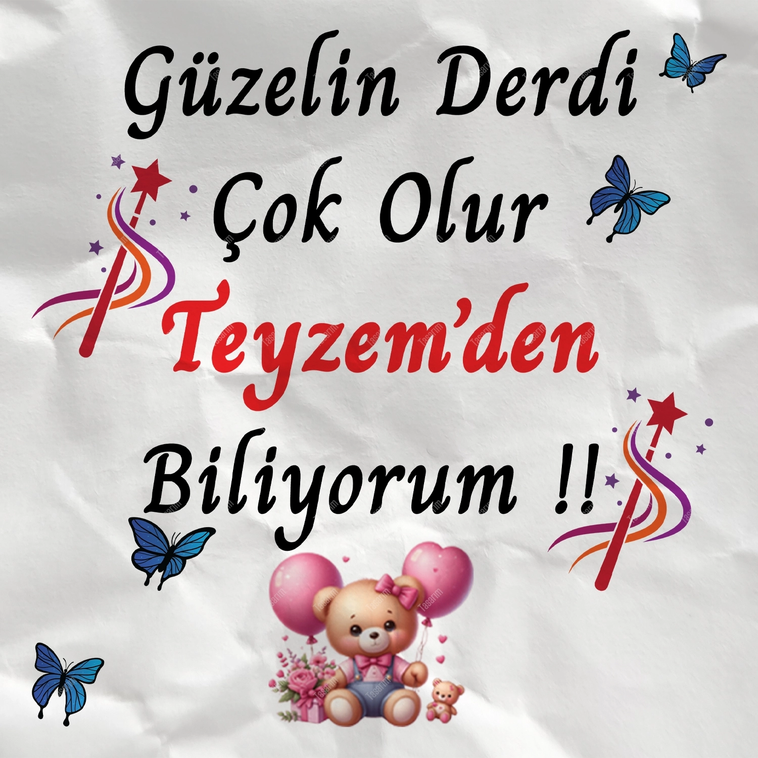 Güzelin Derdi Çok Olur Teyzem’den Biliyorum - Bebek Body Zıbın