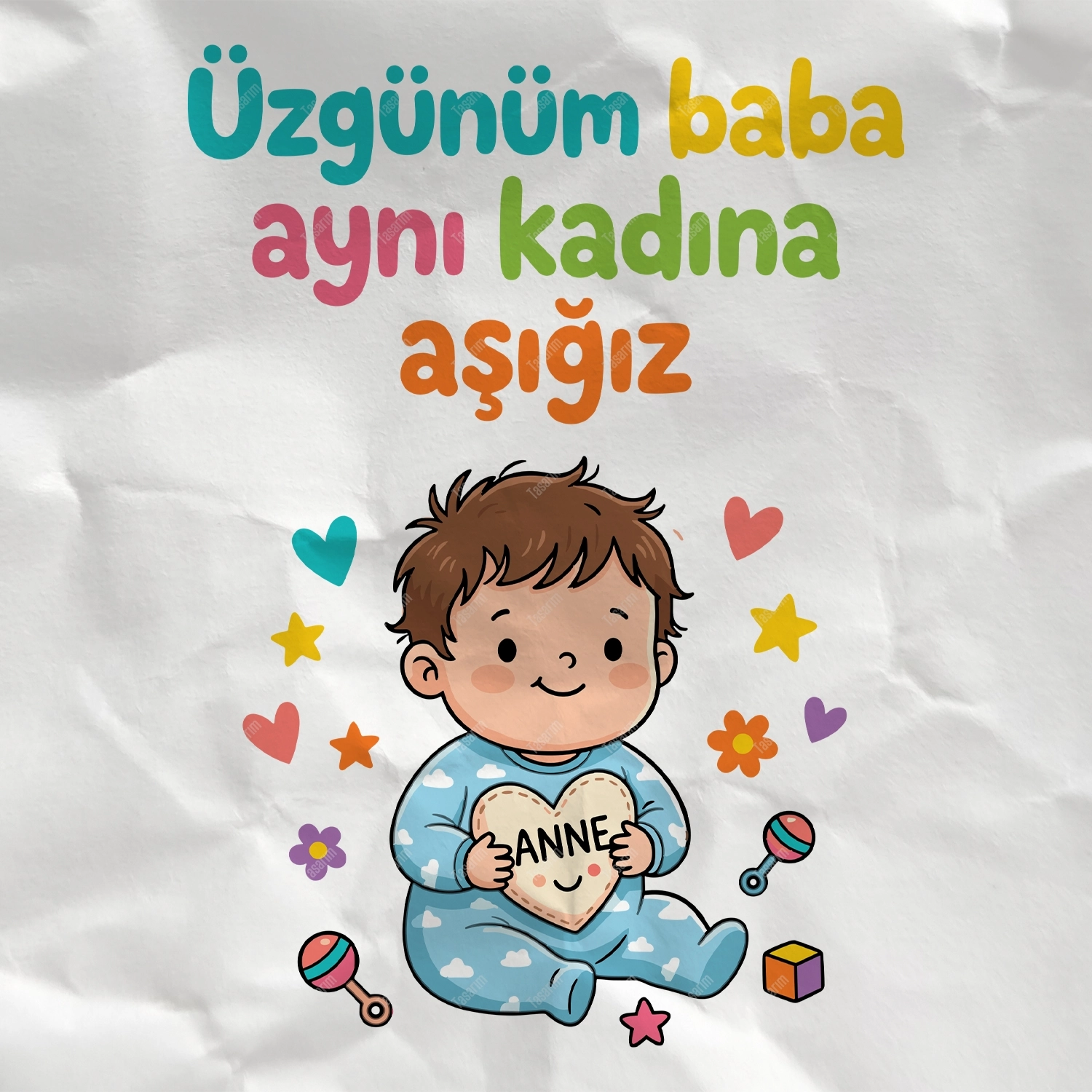 Üzgünüm Baba Aynı Kadına Aşığız - Bebek Body Zıbın