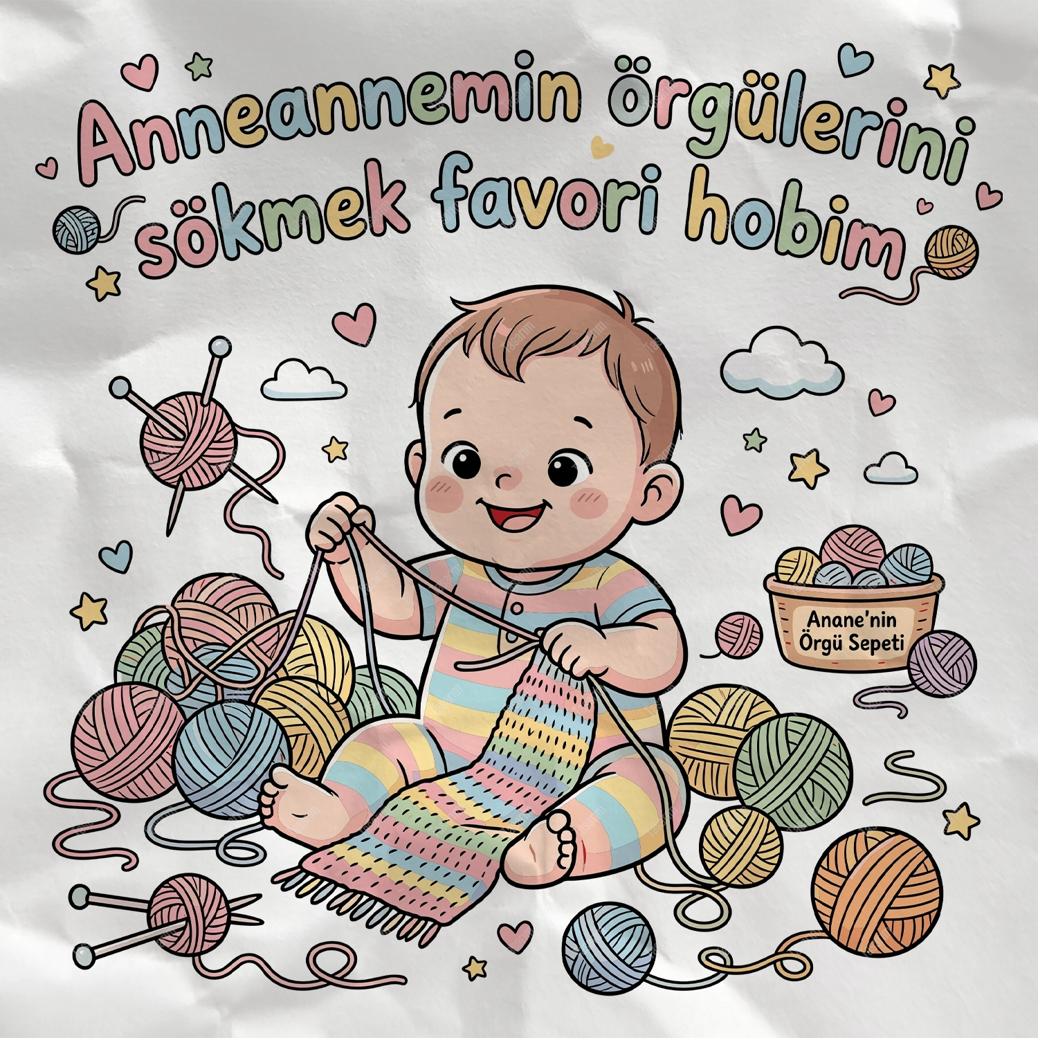Anneannemin Örgülerini Sökmek Favori Hobim - Bebek Body Zıbın