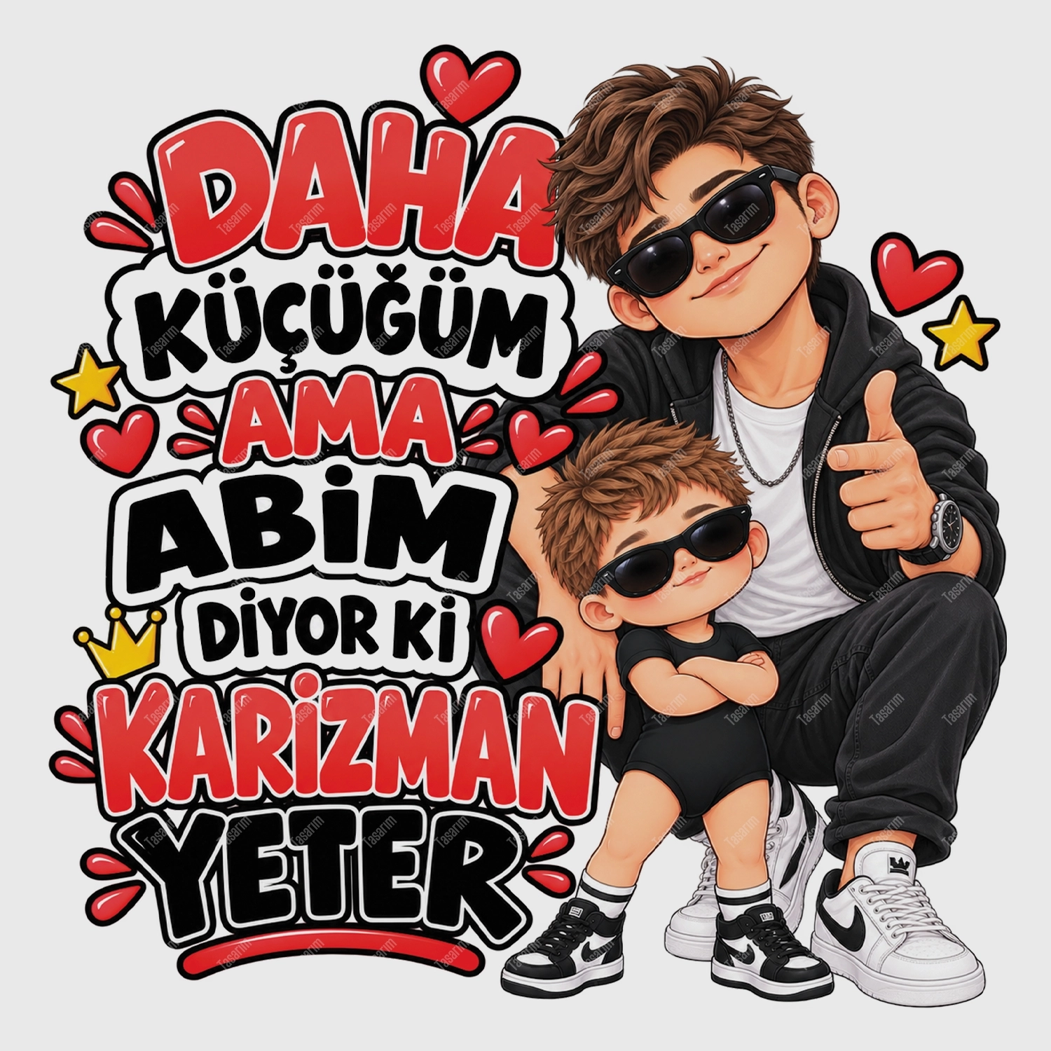 Daha Küçüğüm Ama Abim Diyor Ki Karizman Yeter - Bebek Body Zıbın