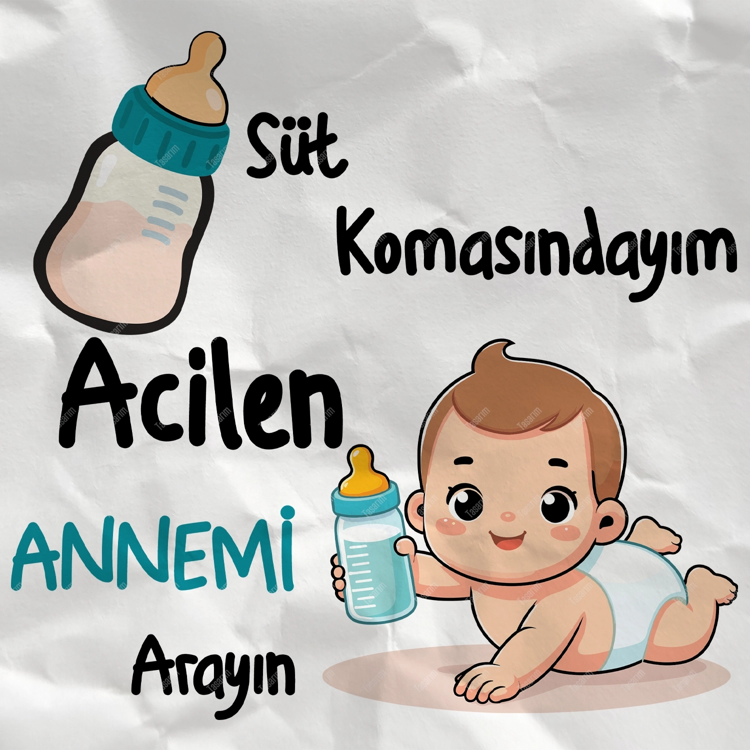 Süt Komasındayım Acilen Annemi Arayın - Bebek Body Zıbın