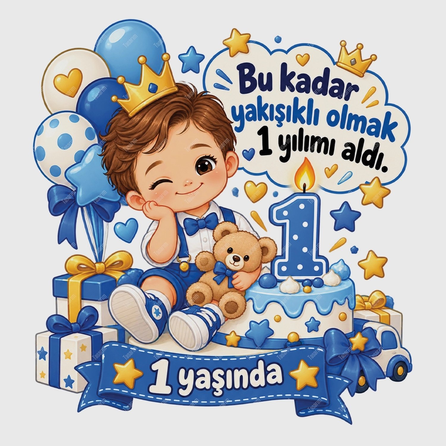 Bu Kadar Yakışıklı Olmak 1 Yılımı Aldı - Bebek Body Zıbın