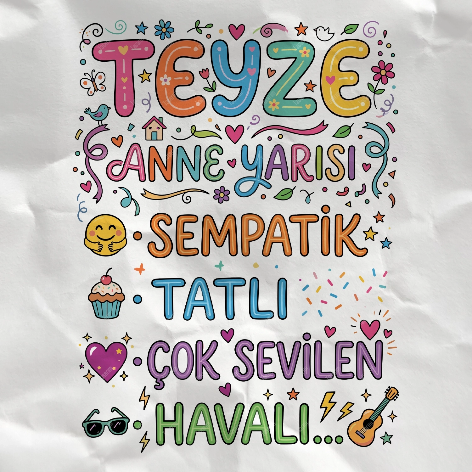 Teyze Anne Yarısı Sempatik Tatlı Çok Sevilen Havalı - Bebek Body Zıbın