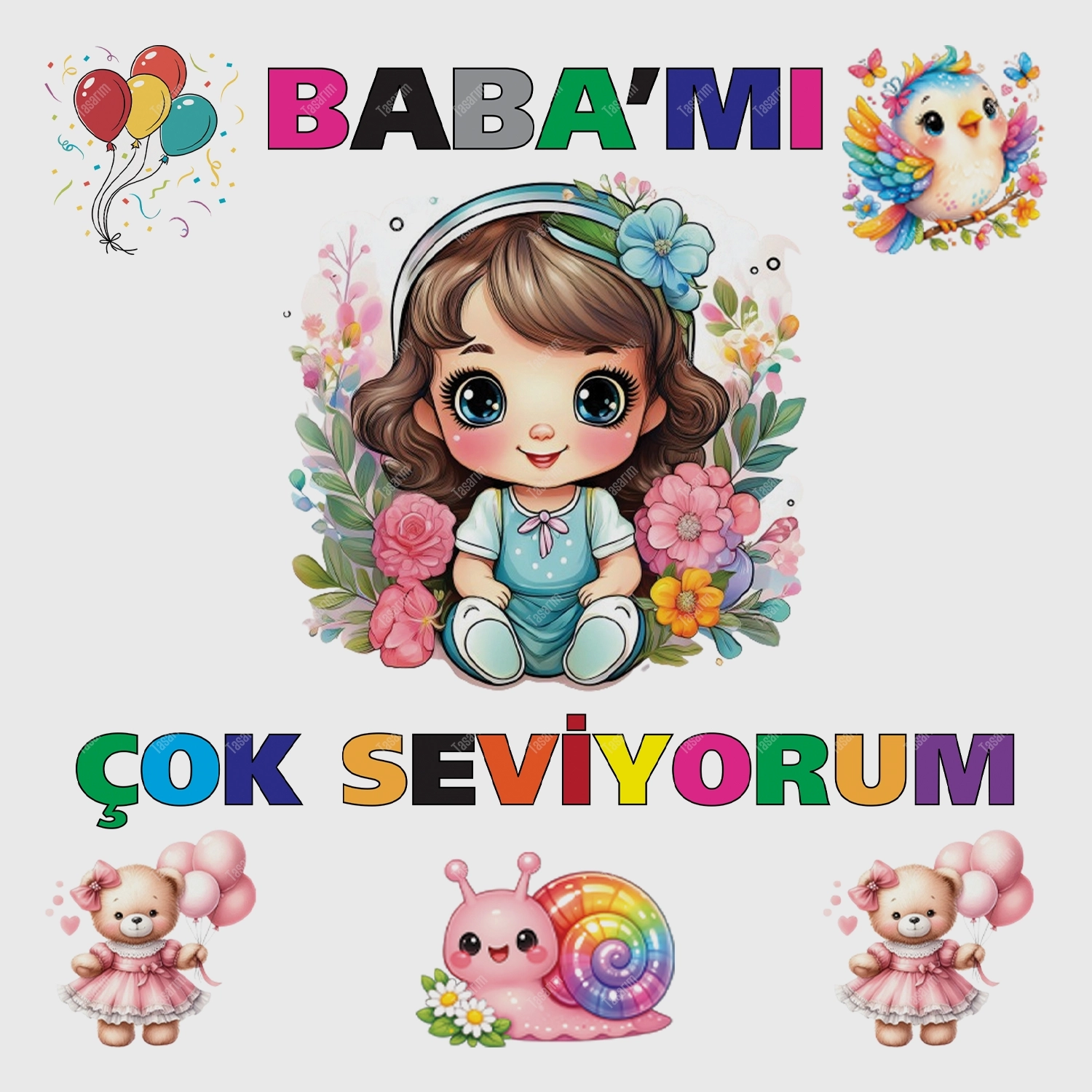 Babamı Çok Seviyorum - Bebek Body Zıbın