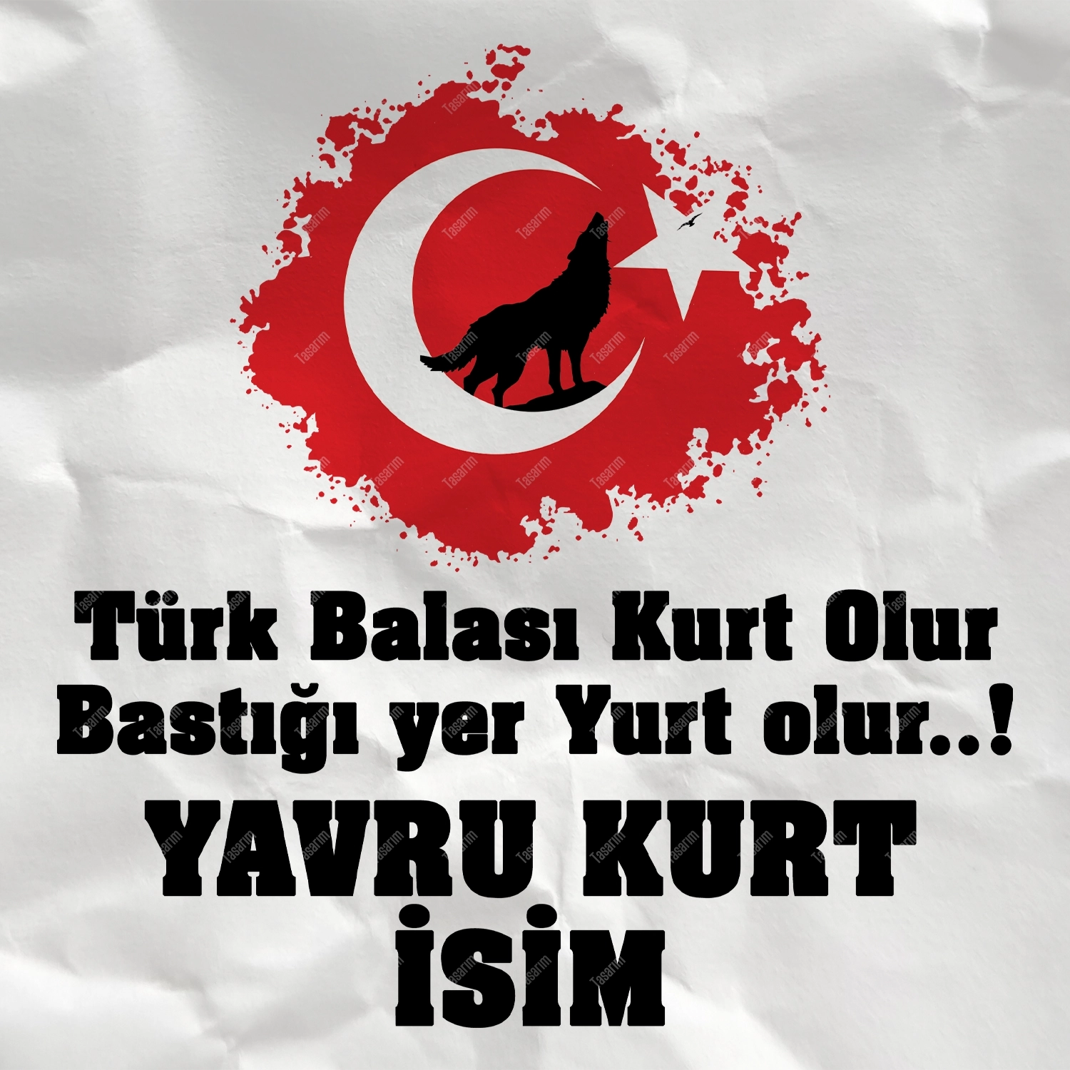 Türk Balası Kurt Olur Bastığı Yer Yurt Olur - Bebek Body Zıbın
