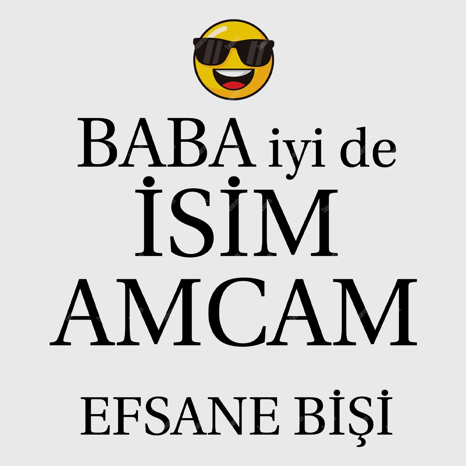 Baba İyi De ’’İsim’’ Amcam Efsane Bişi - Bebek Body Zıbın