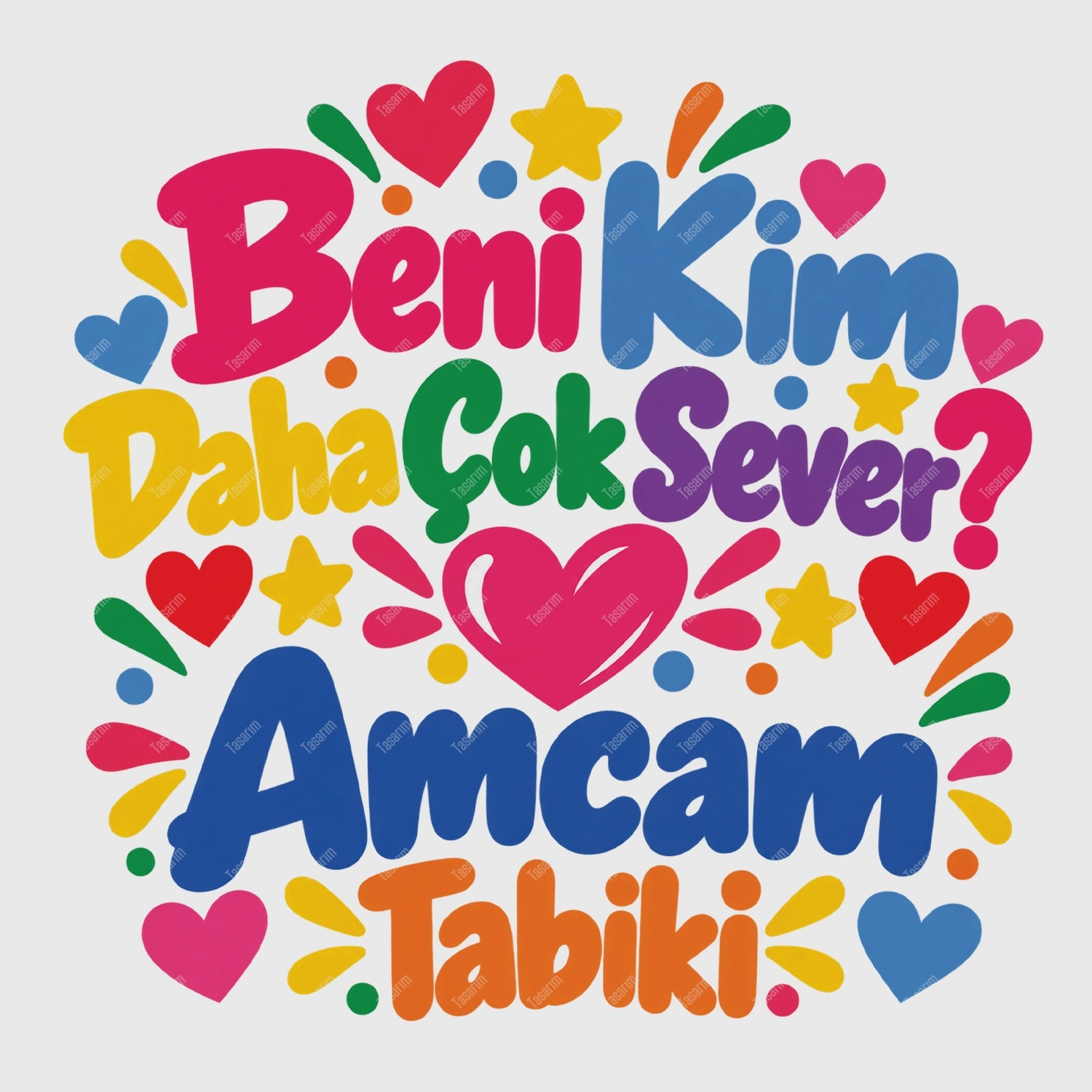 Beni Kim Daha Çok Sever Amcam Tabiki - Bebek Body Zıbın