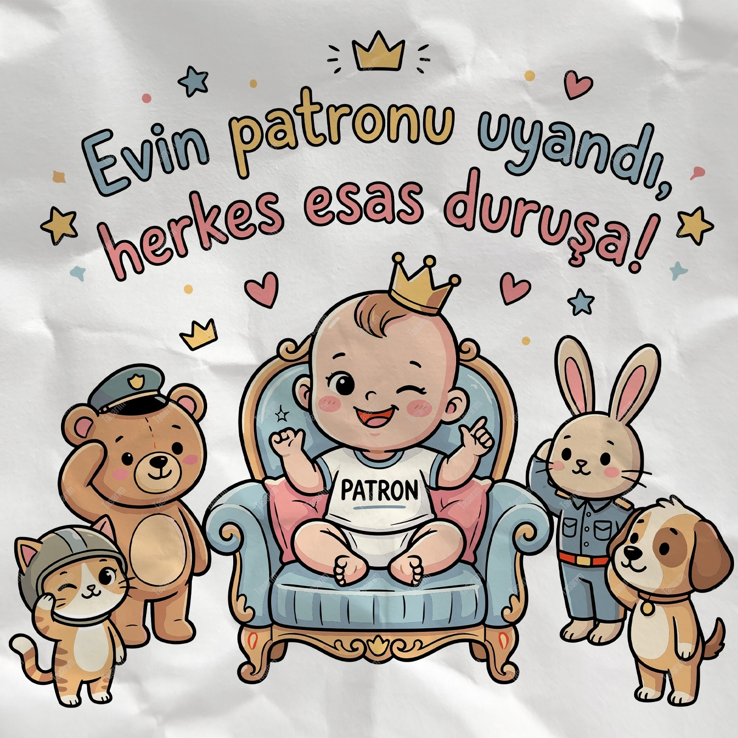 Evin Patronu Uyandı, Herkes Esas Duruşa - Bebek Body Zıbın