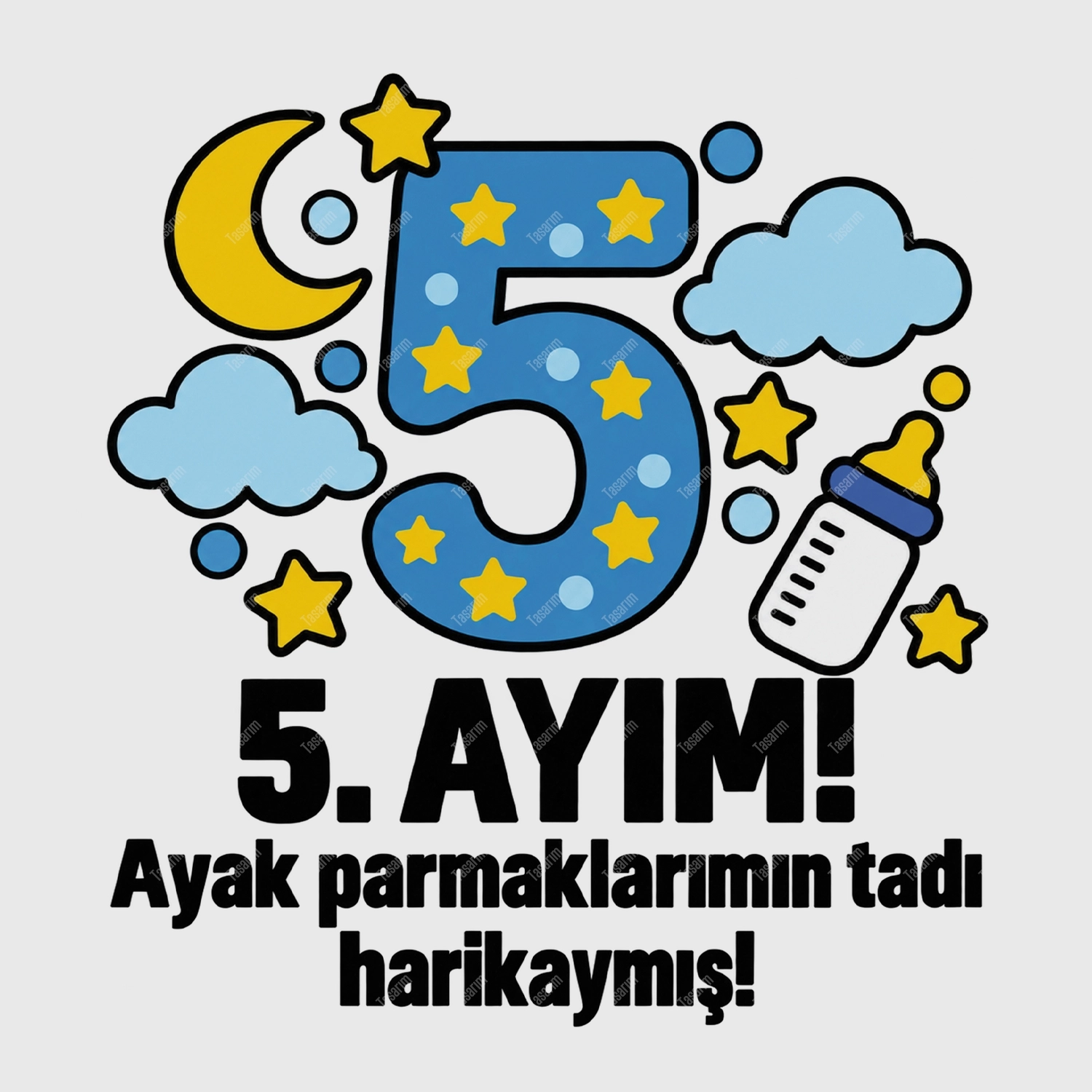 5. Aylık - Ayak Parmaklarımın Tadı Harikaymış - Bebek Body Zıbın