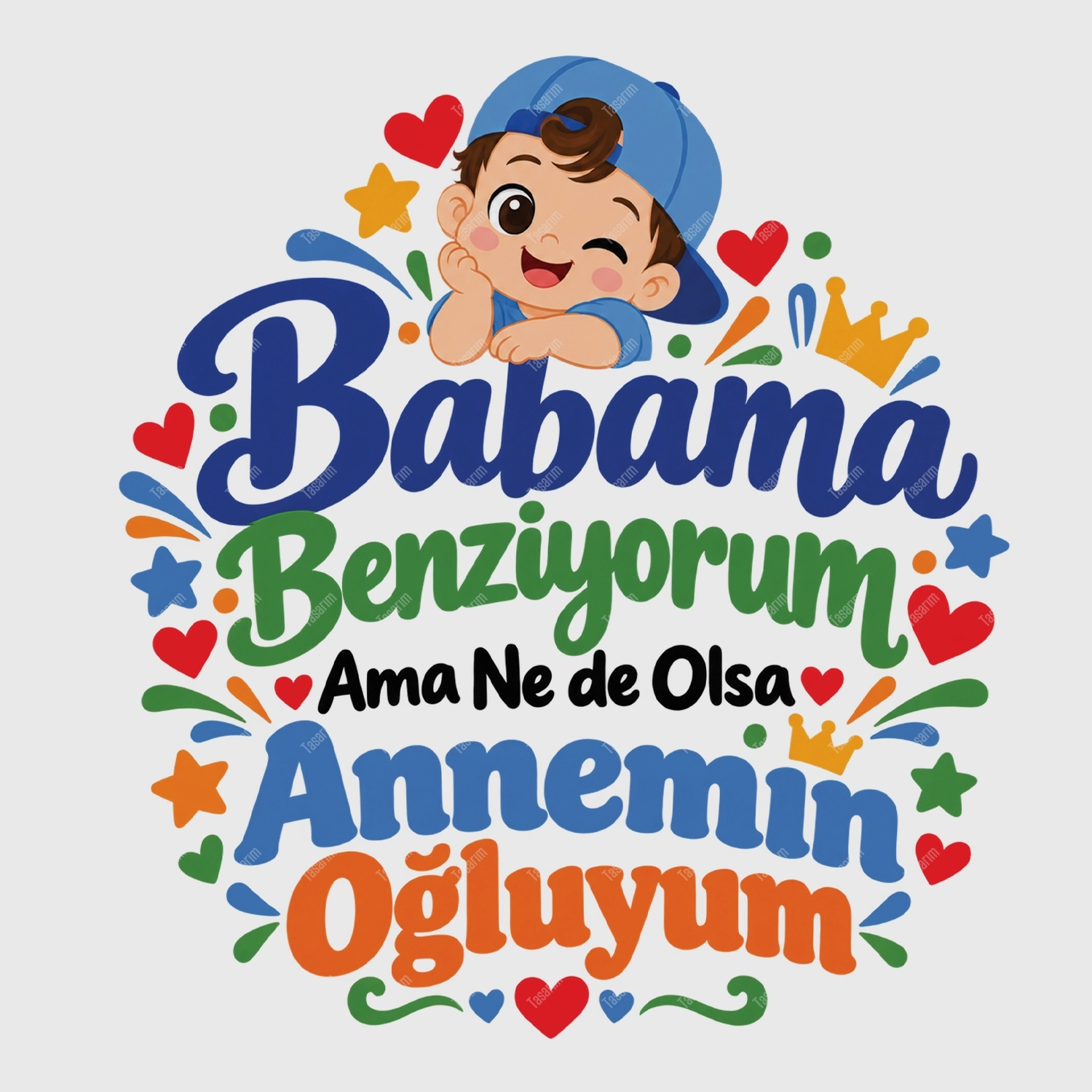 Babama Benziyorum Ama Ne De Olsa Annemin Oğluyum - Bebek Body Zıbın