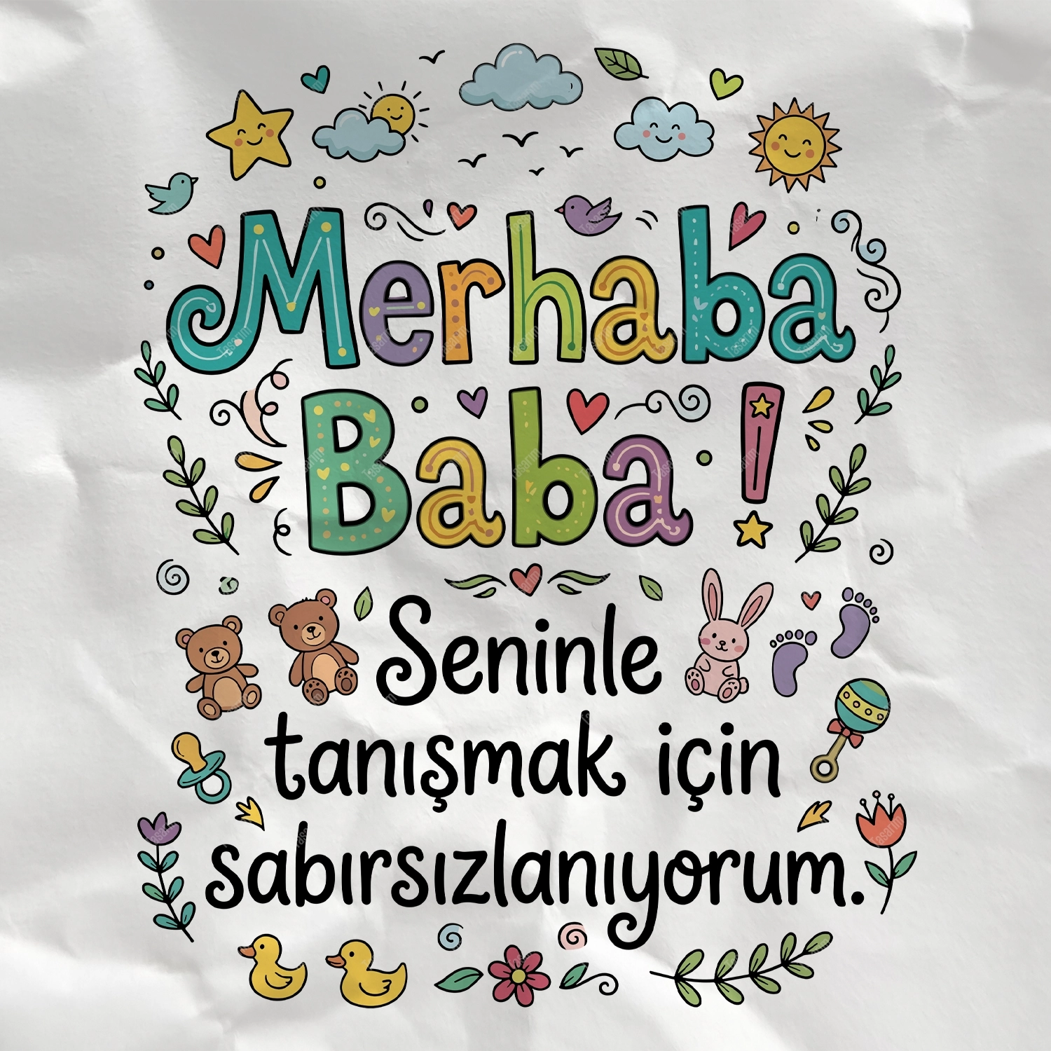 Merhaba Baba Seninle Tanışmak İçin Sabırsızlanıyorum - Bebek Body Zıbın