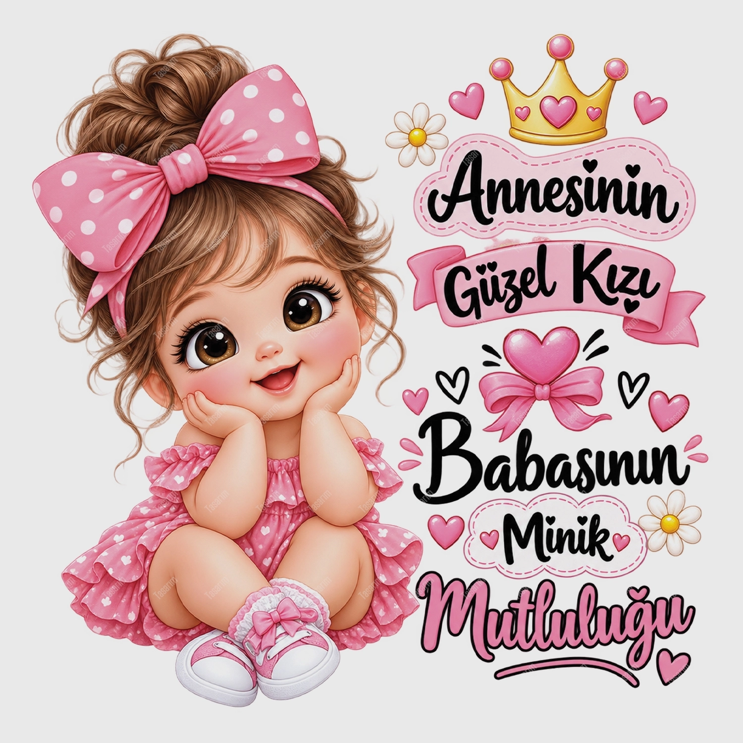 Annesinin Güzel Kızı Babasının Minik Mutluluğu - Bebek Body Zıbın