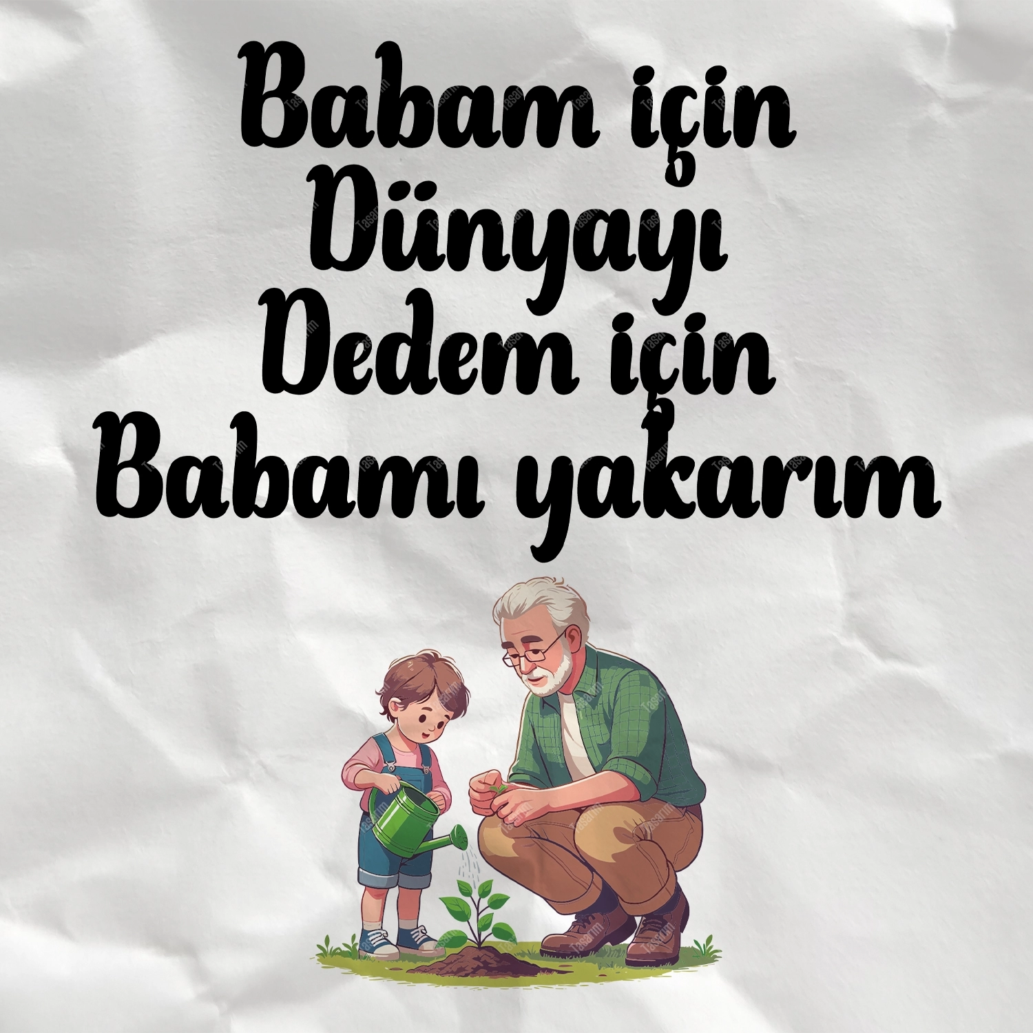 Babam İçin Dünyayı Dedem İçin Babamı Yakarım - Bebek Body Zıbın
