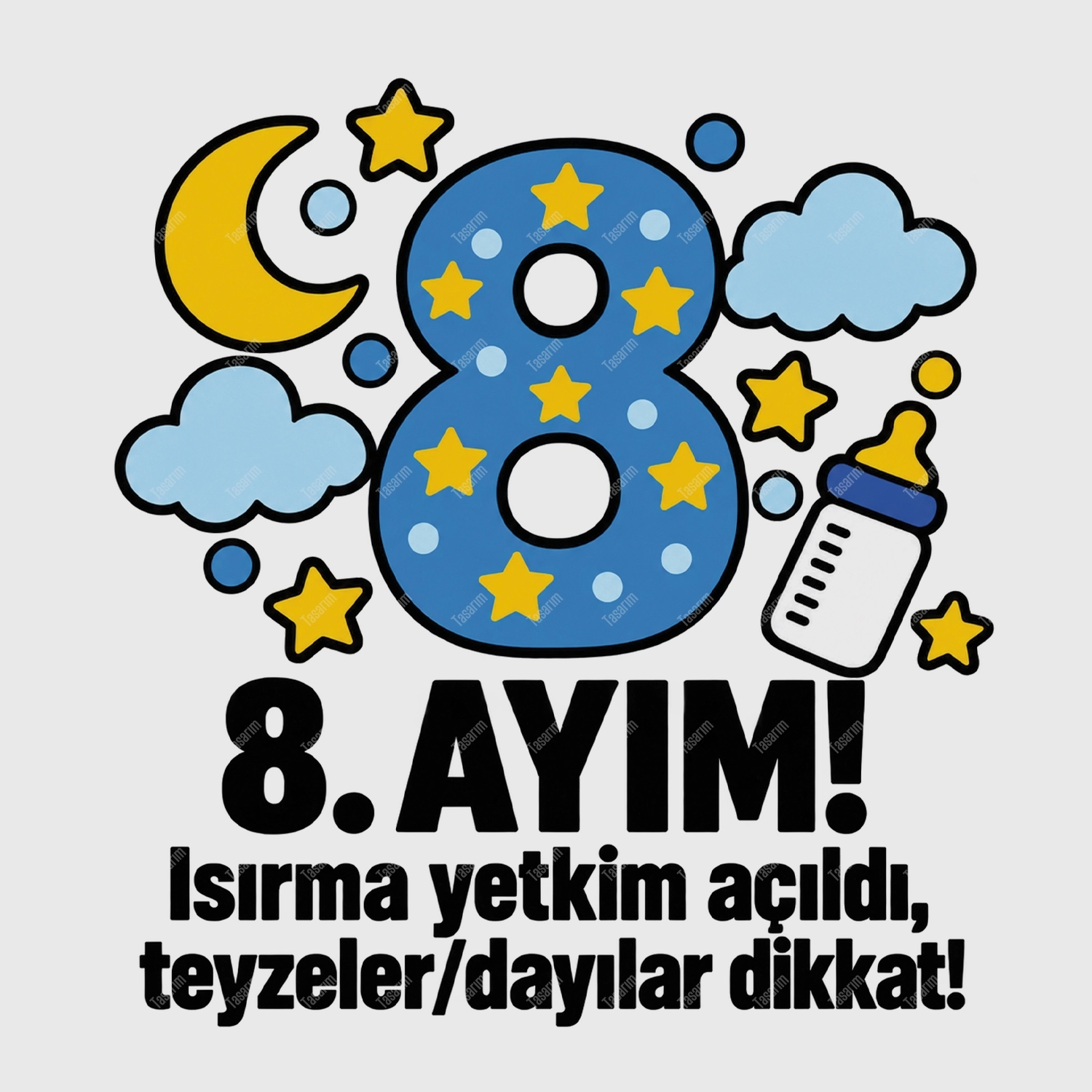 8. Aylık - Diş Buğdayı Yakın Meşaleleri Yakın - Bebek Body Zıbın