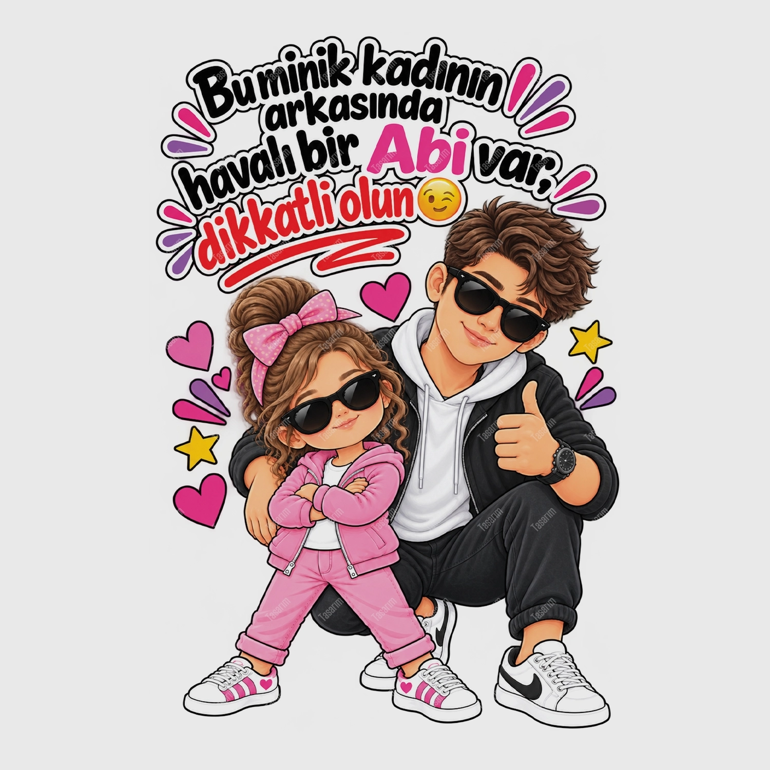 Bu Minik Kadının Arkasında Havalı Bir Abi Var Dikkatli Olun - Bebek Body Zıbın