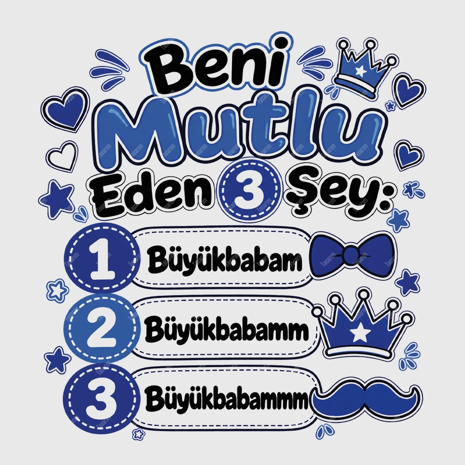 Beni Mutlu Eden 3 Şey Büyükbabam - Bebek Body Zıbın