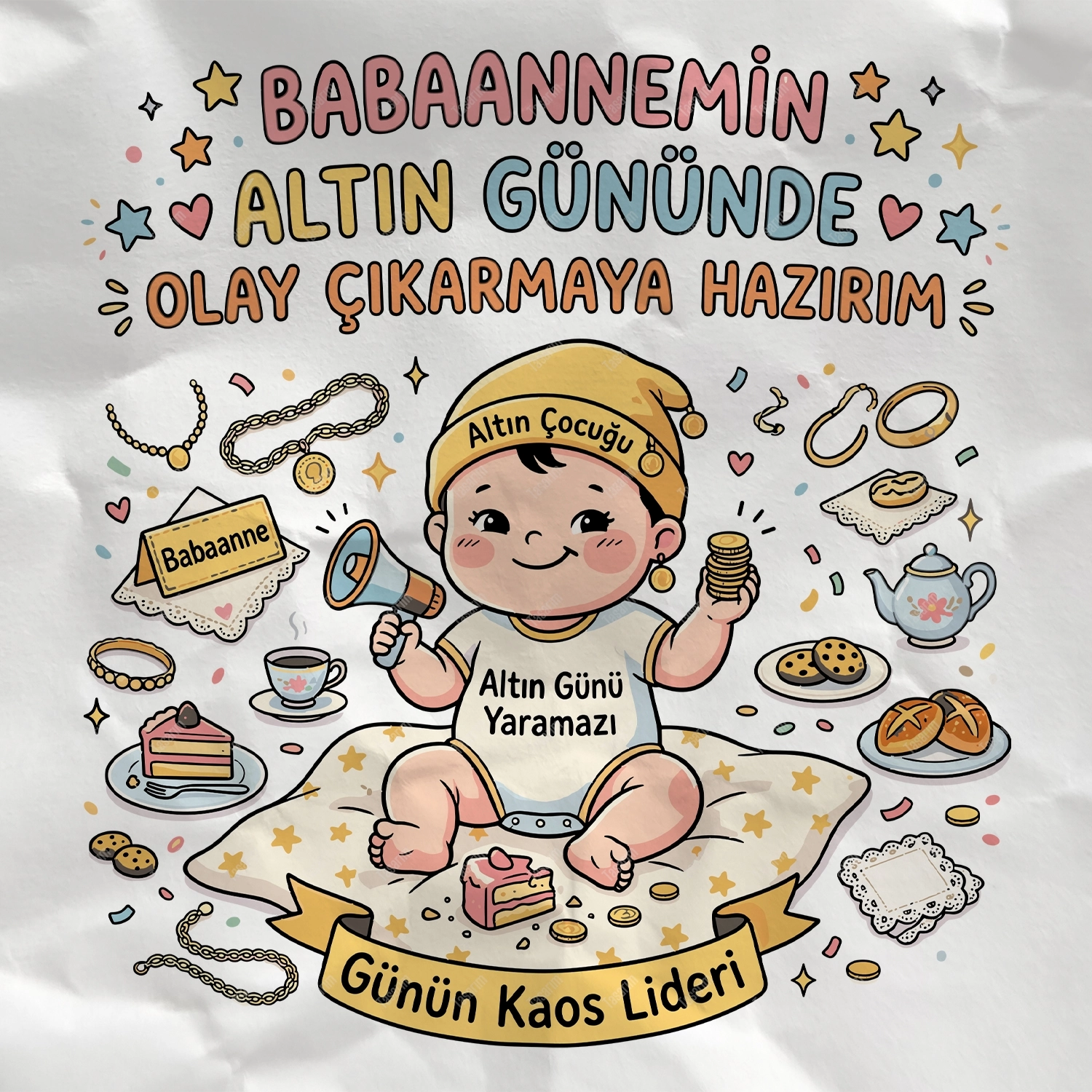 Babaannemin Altın Gününde Olay Çıkarmaya Hazırım - Bebek Body Zıbın