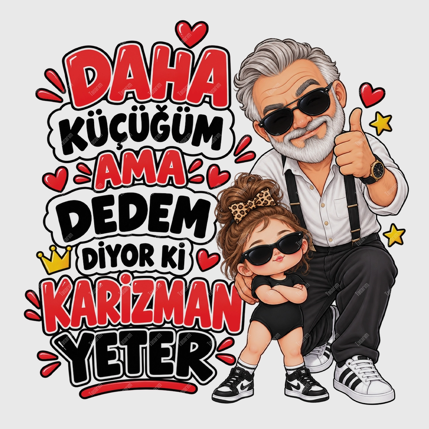 Daha Küçüğüm Ama Dedem Diyor Ki Karizman Yeter - Bebek Body Zıbın