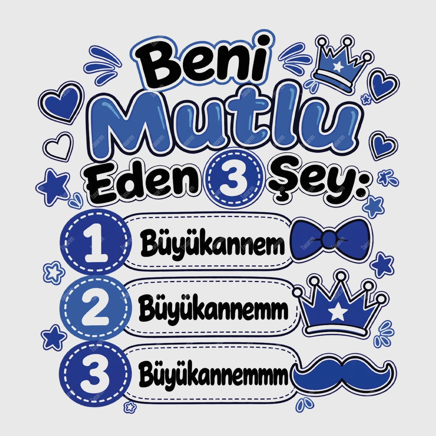 Beni Mutlu Eden 3 Şey Büyükannem - Bebek Body Zıbın