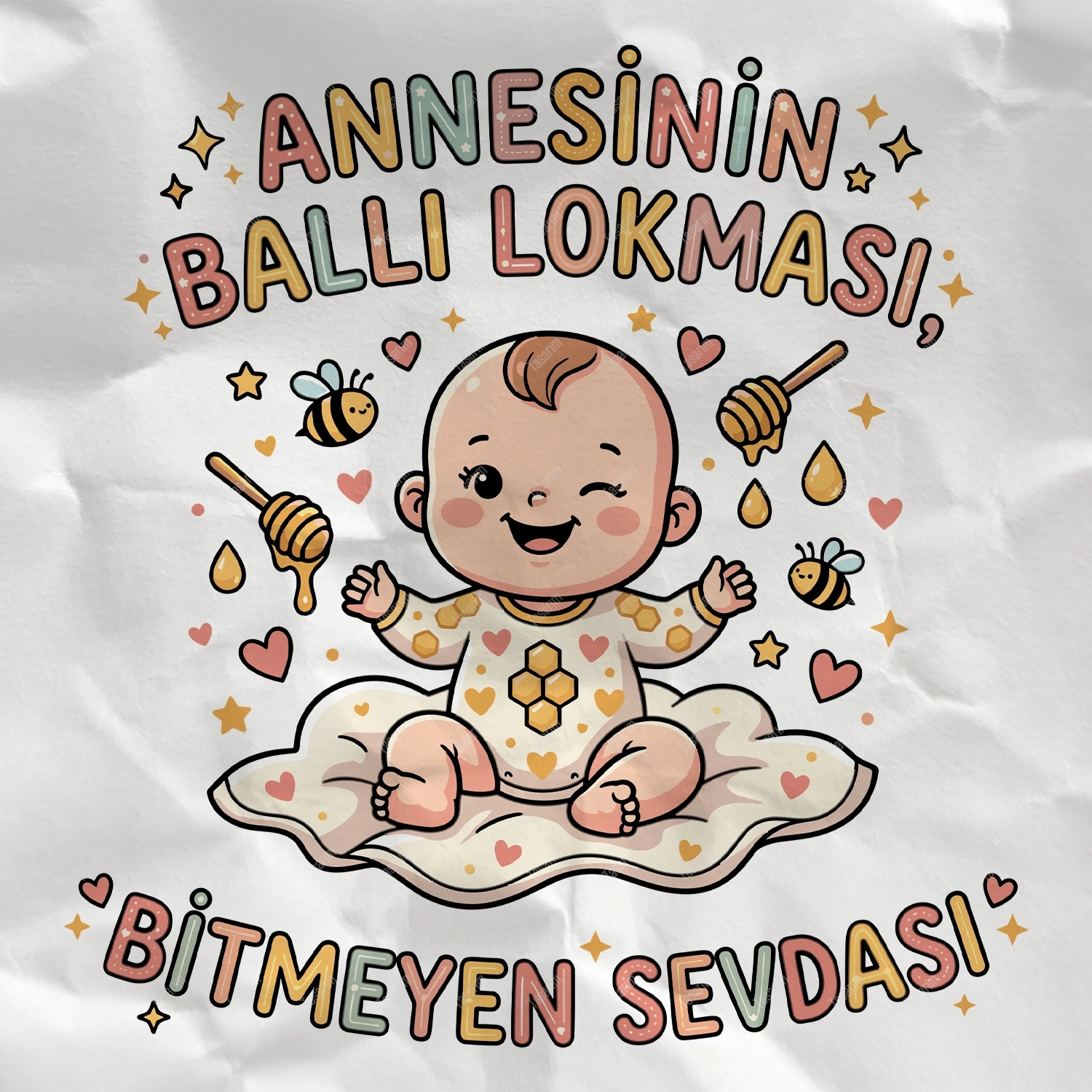 Annesinin Ballı Lokması Bitmeyen Sevdası - Bebek Body Zıbın