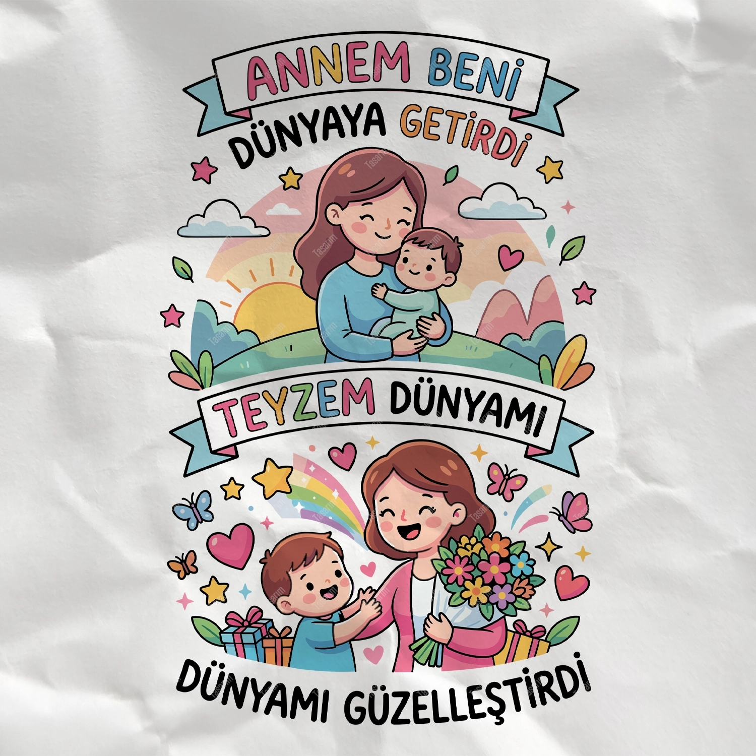 Annem Beni Dünyaya Getirdi Teyzem Dünyamı Güzelleştirdi - Bebek Body Zıbın