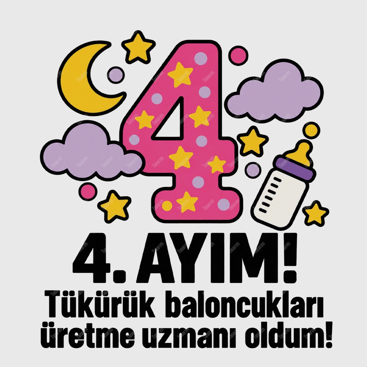 4. Aylık - Tükürük Baloncukları Üretme Uzmanı Oldum - Bebek Body Zıbın